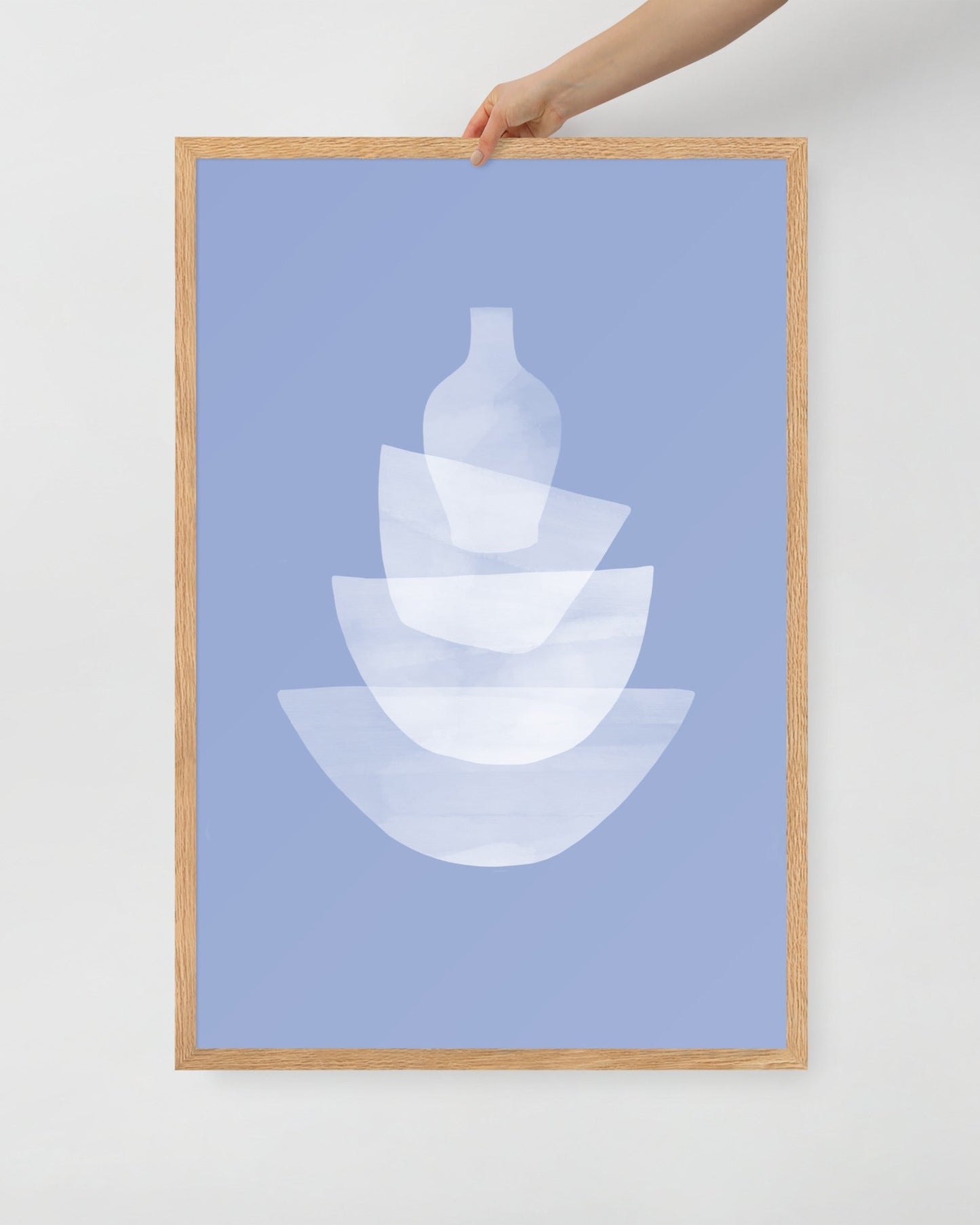 'Ceramic - Blue' 61×91 cm Fine Art Print with Oak Frame - Spilt Art by Melbourne Artist Eryn Levey