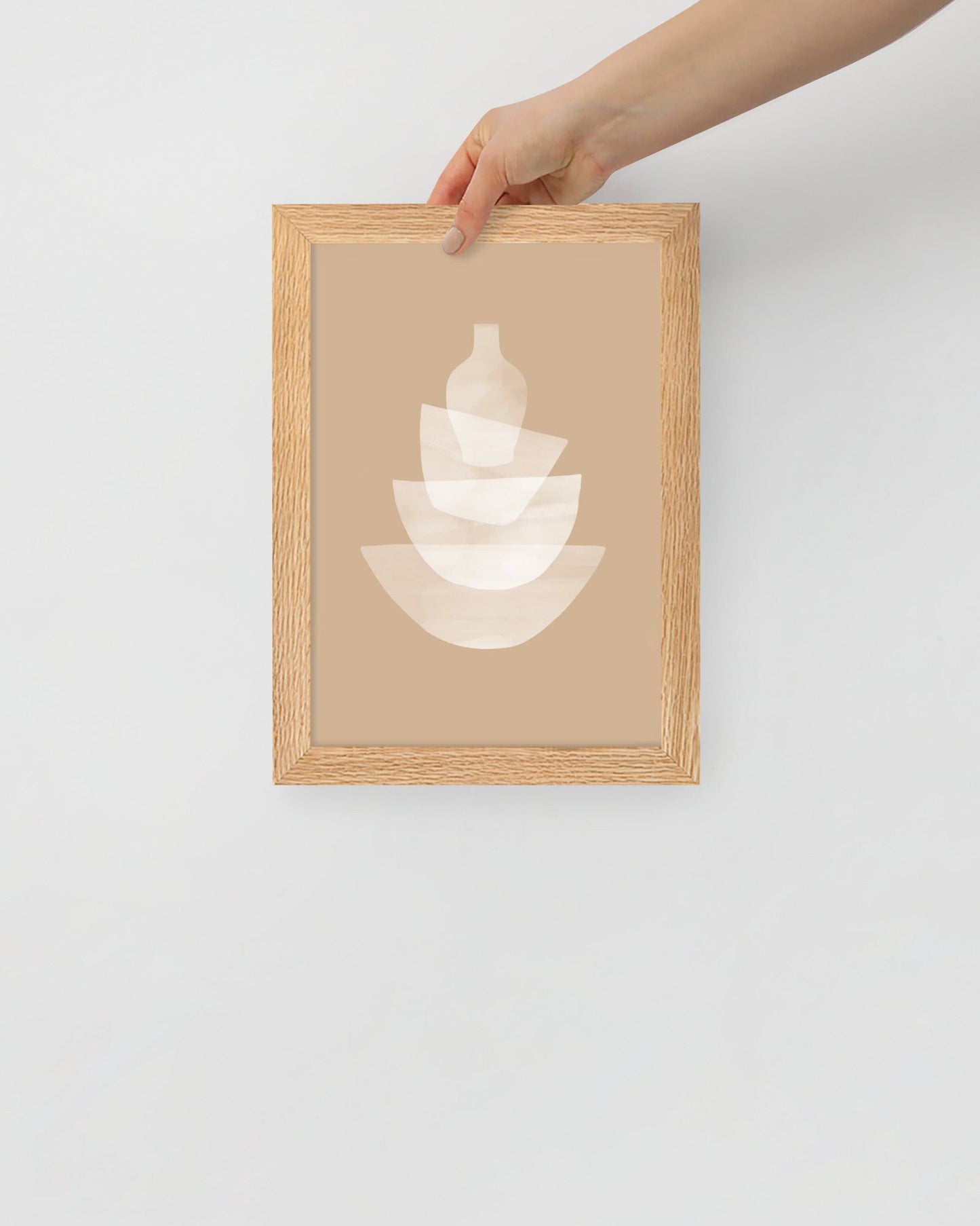 'Ceramic - Tan' 21×30 cm Fine Art Print with Oak Frame - Spilt Art by Melbourne Artist Eryn Levey