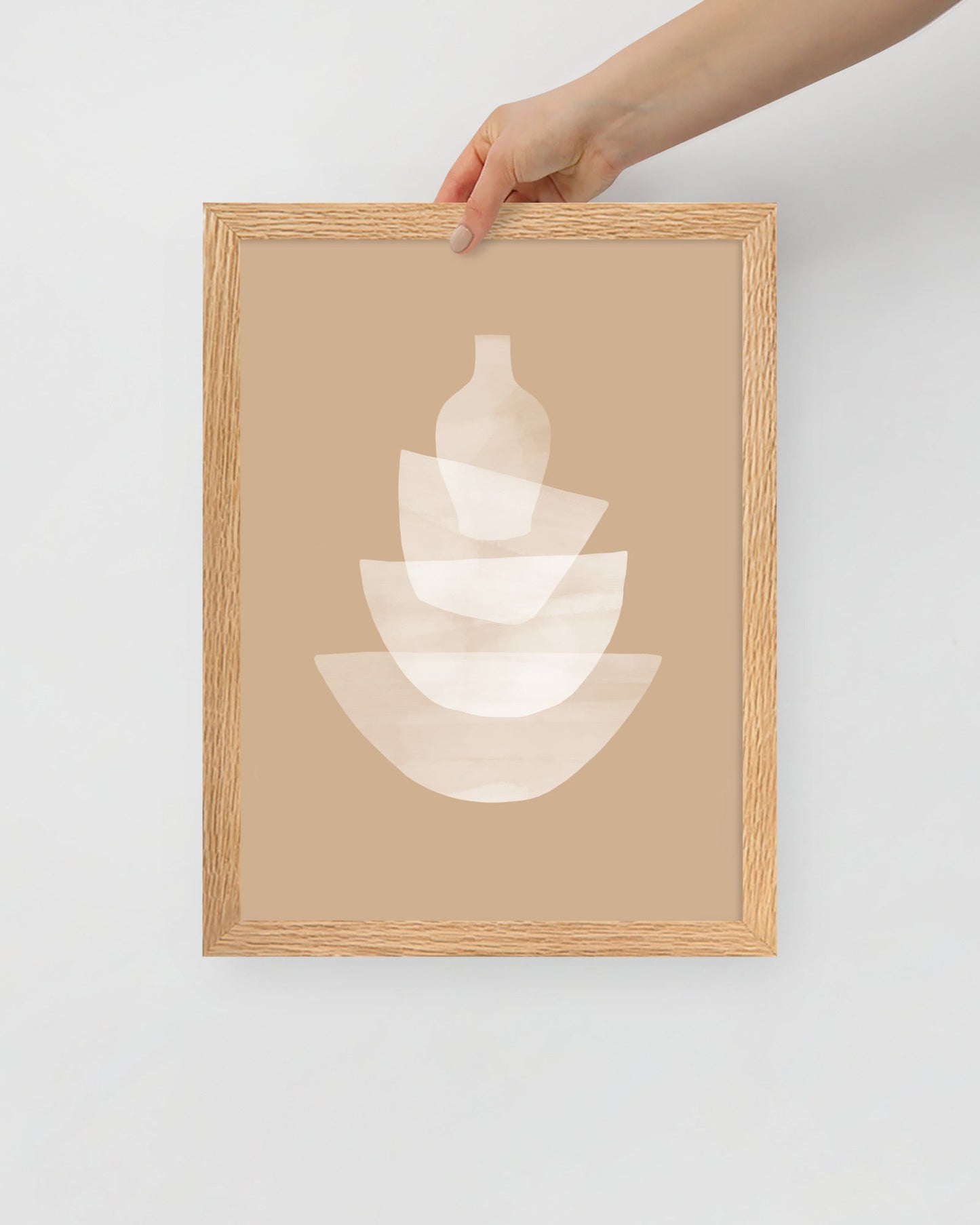 'Ceramic - Tan' 30×40 cm Fine Art Print with Oak Frame - Spilt Art by Melbourne Artist Eryn Levey