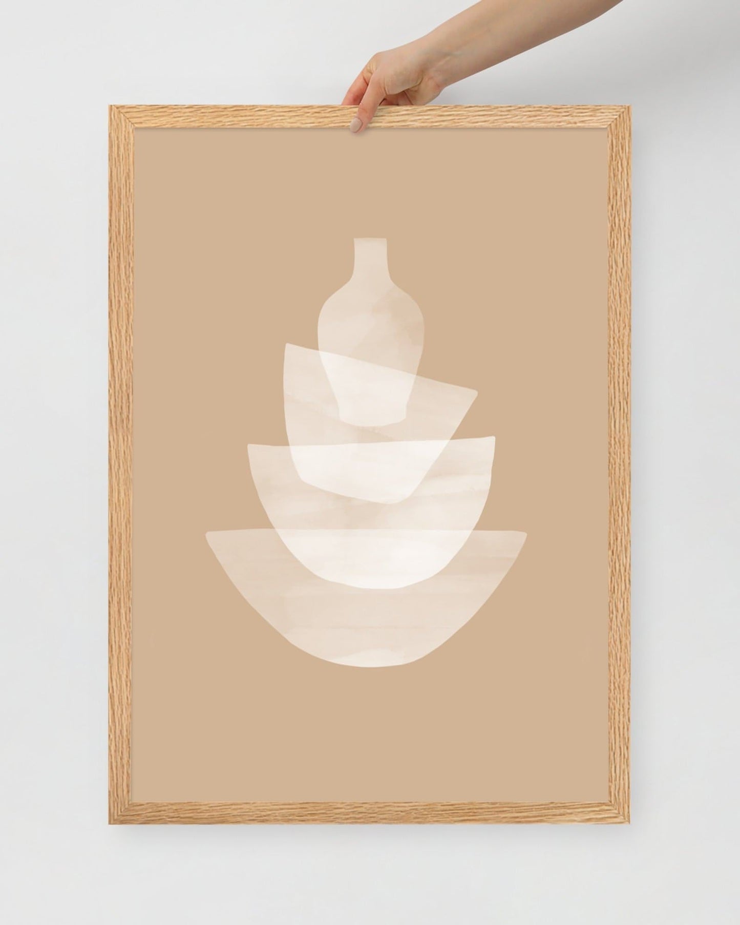 'Ceramic - Tan' 50×70 cm Fine Art Print with Oak Frame - Spilt Art by Melbourne Artist Eryn Levey