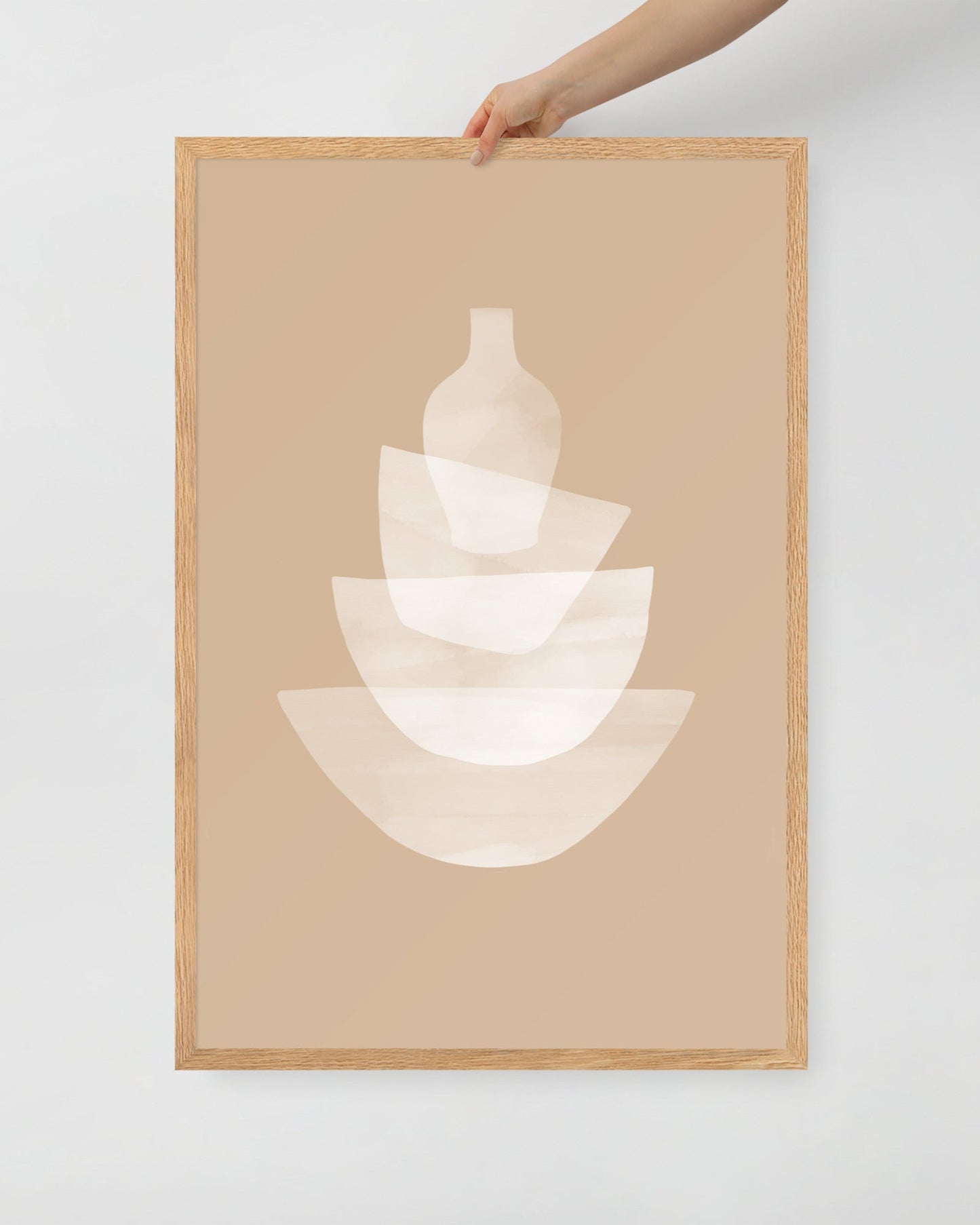 'Ceramic - Tan' 61×91 cm Fine Art Print with Oak Frame - Spilt Art by Melbourne Artist Eryn Levey