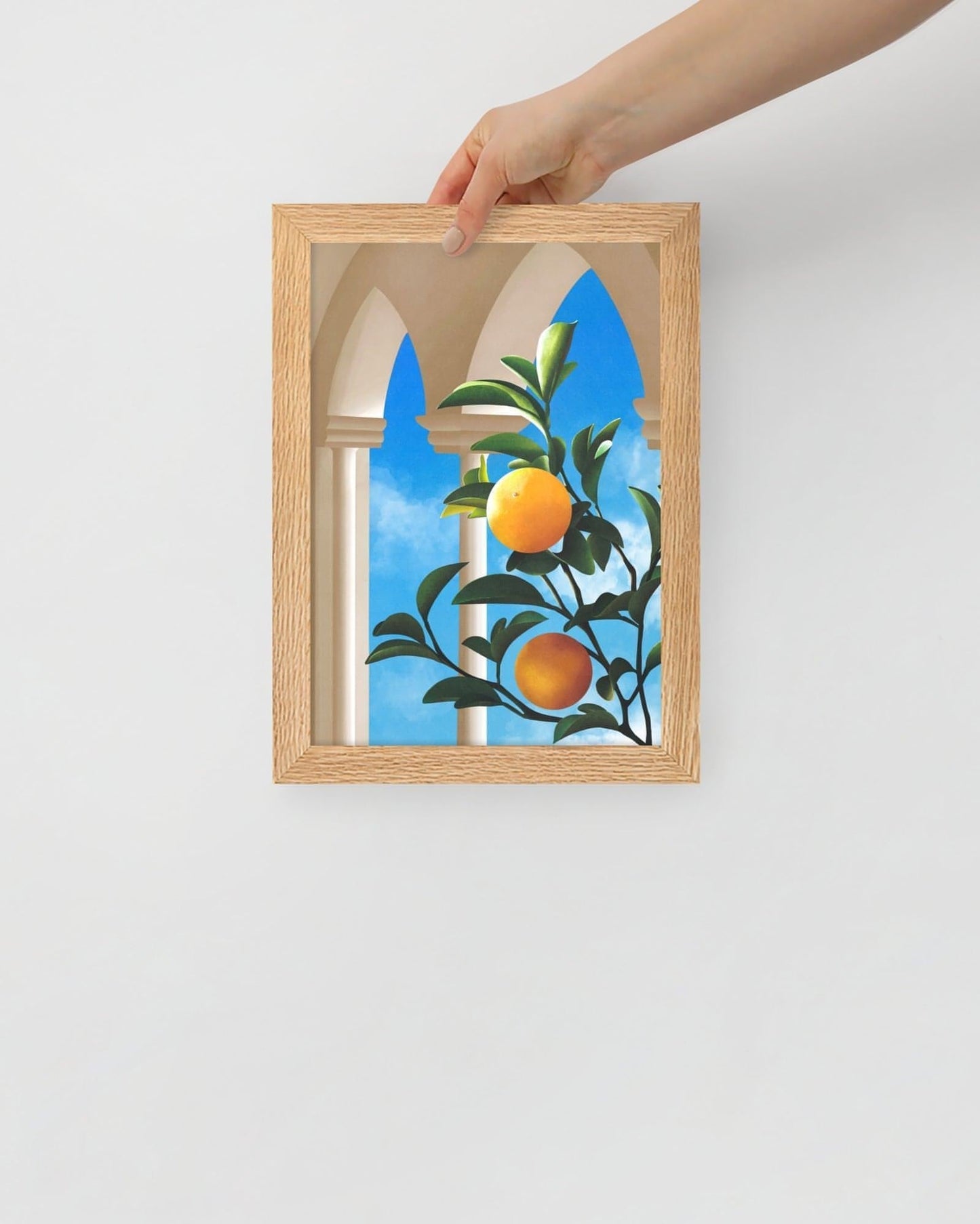 'Citrus Dreams' 21×30 cm Fine Art Print with Oak Frame - Spilt Art by Melbourne Artist Eryn Levey