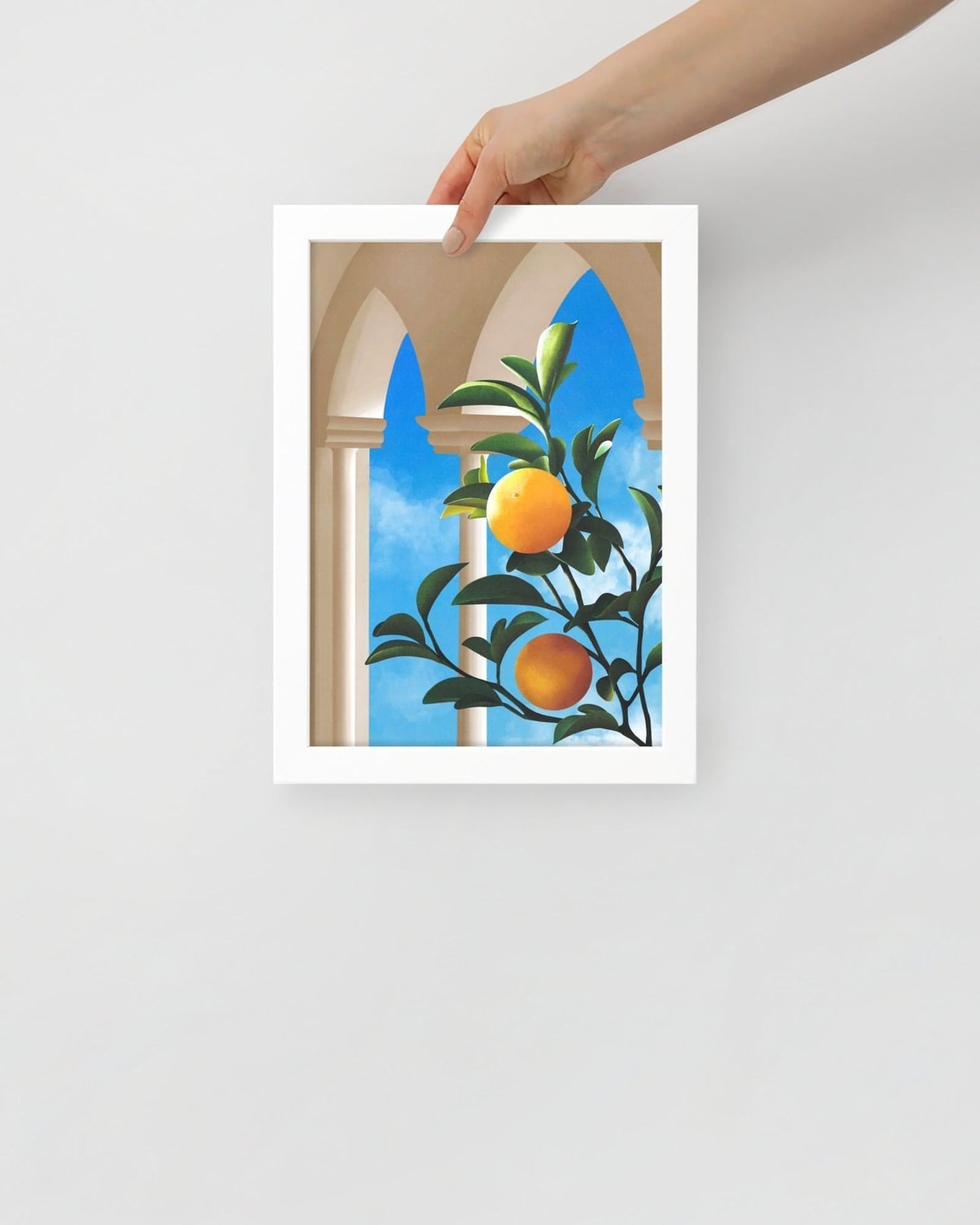 'Citrus Dreams' 21×30 cm Fine Art Print with White Frame - Spilt Art by Melbourne Artist Eryn Levey