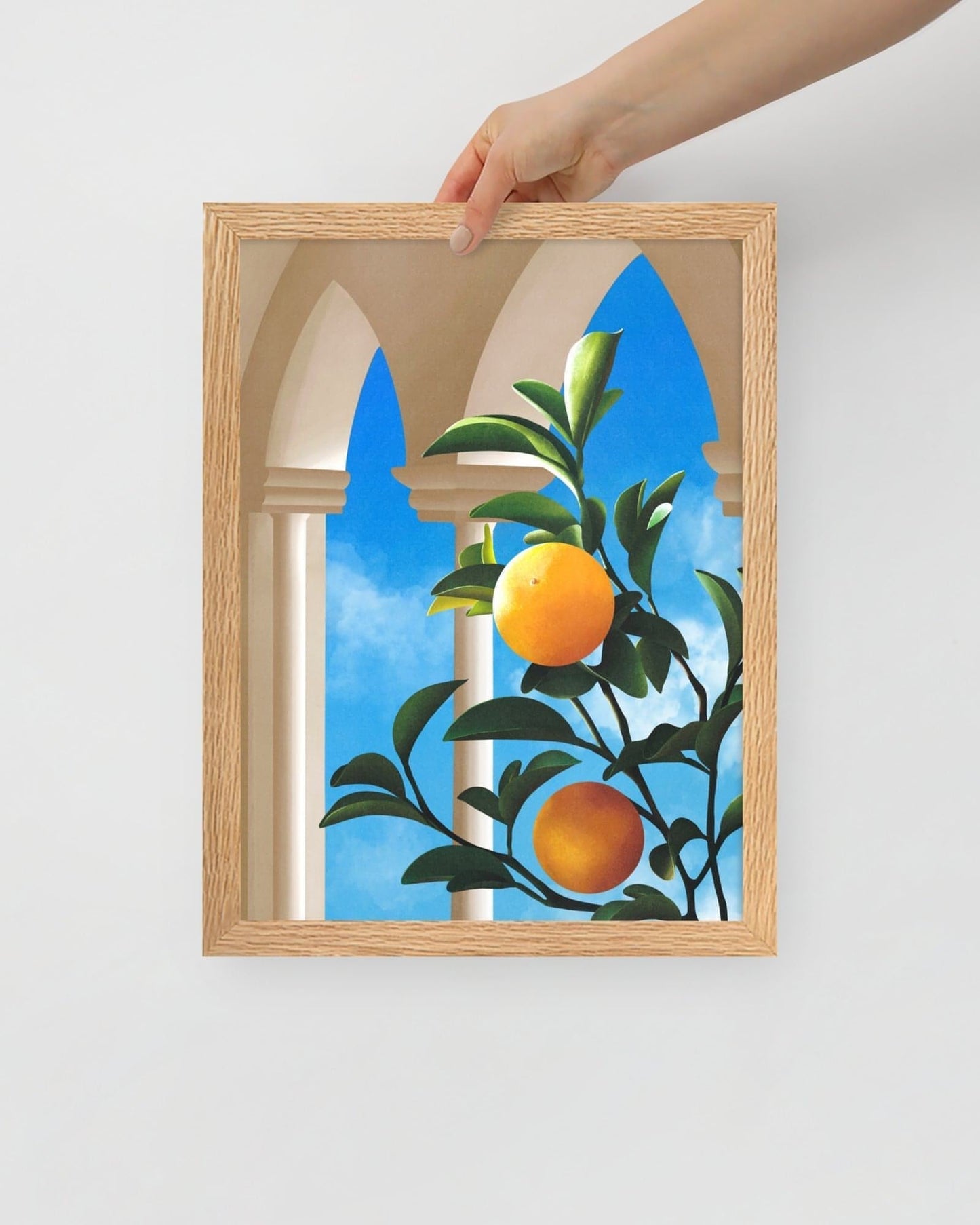 'Citrus Dreams' 30×40 cm Fine Art Print with Oak Frame - Spilt Art by Melbourne Artist Eryn Levey