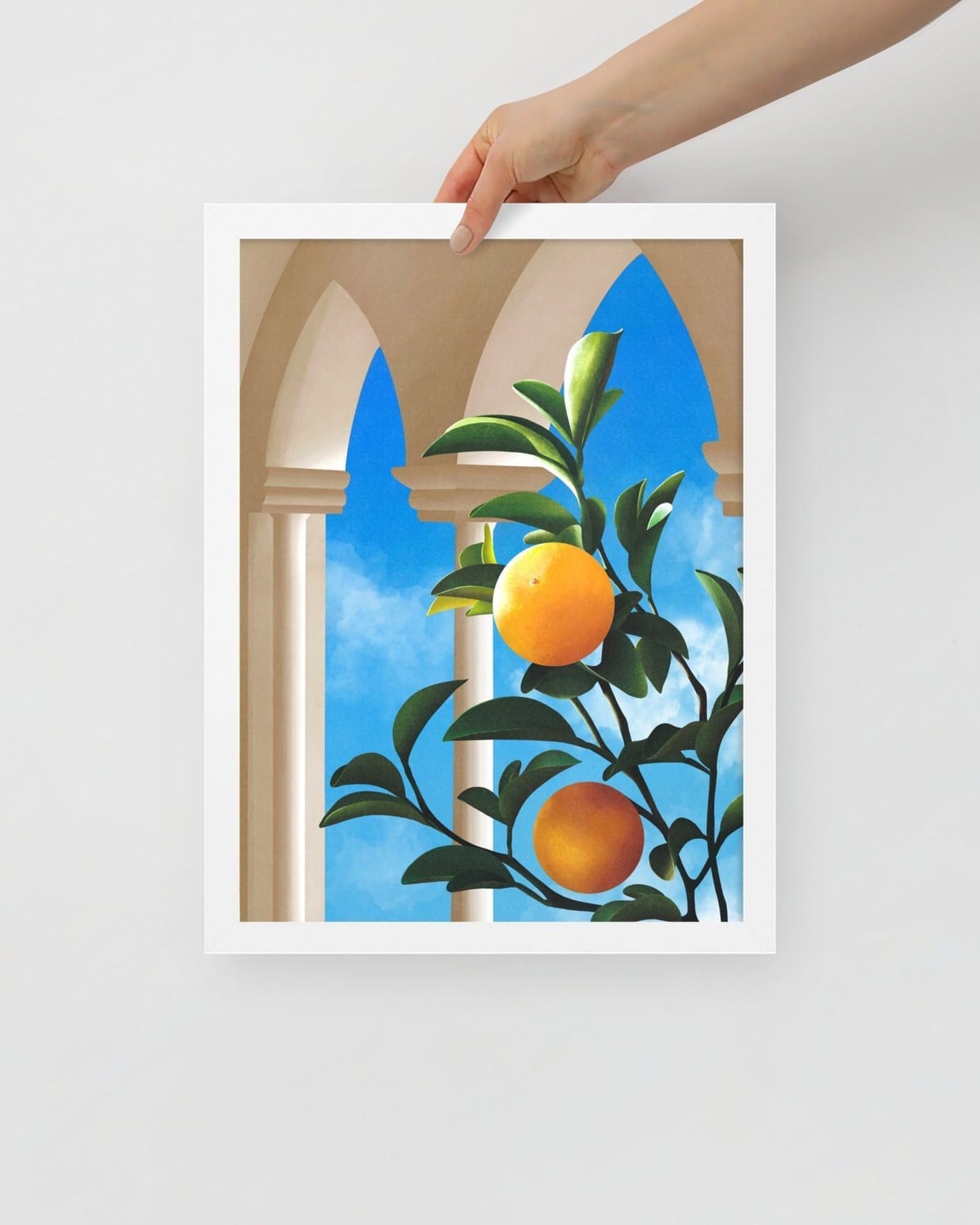 'Citrus Dreams' 30×40 cm Fine Art Print with White Frame - Spilt Art by Melbourne Artist Eryn Levey