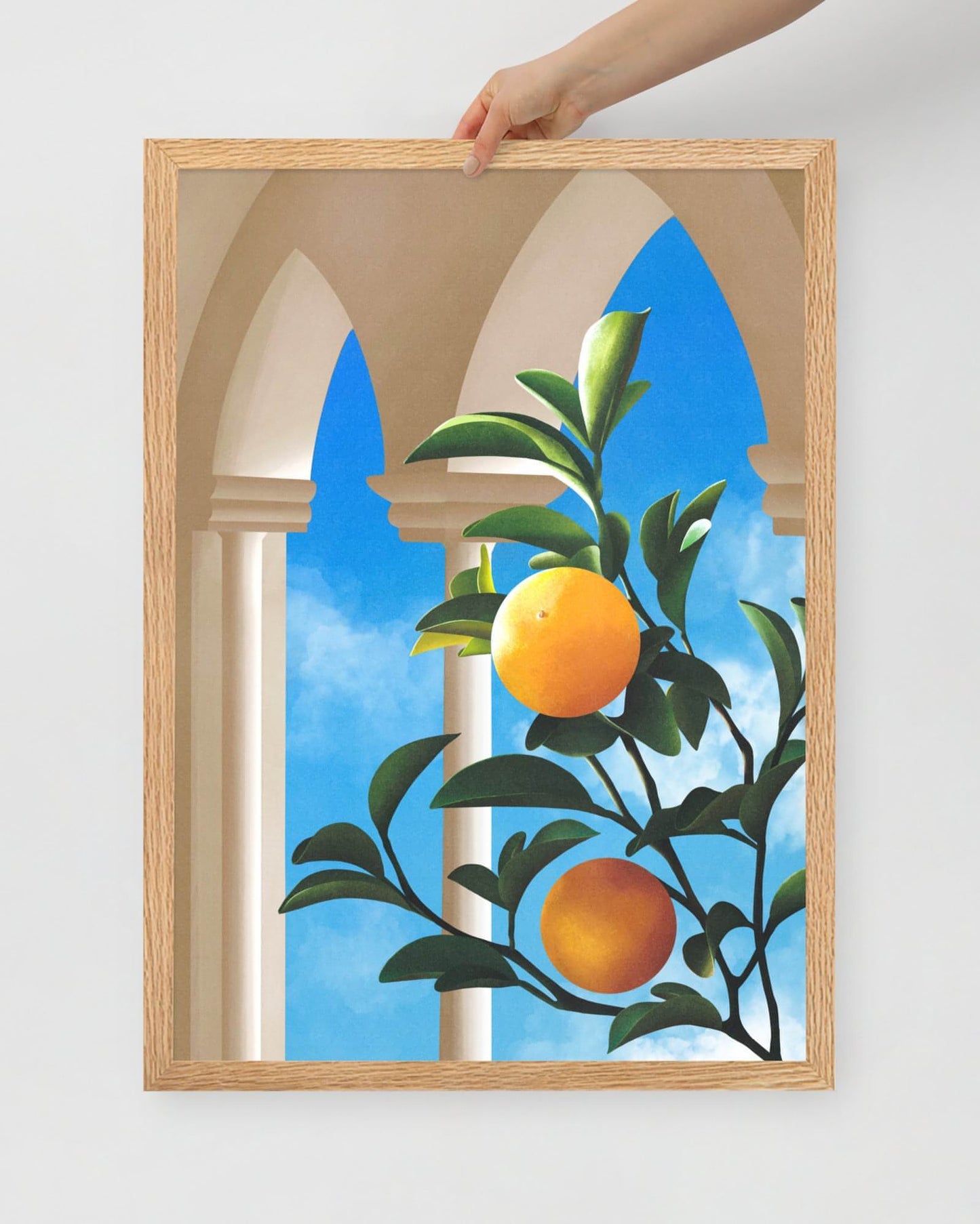 'Citrus Dreams' 50×70 cm Fine Art Print with Oak Frame - Spilt Art by Melbourne Artist Eryn Levey
