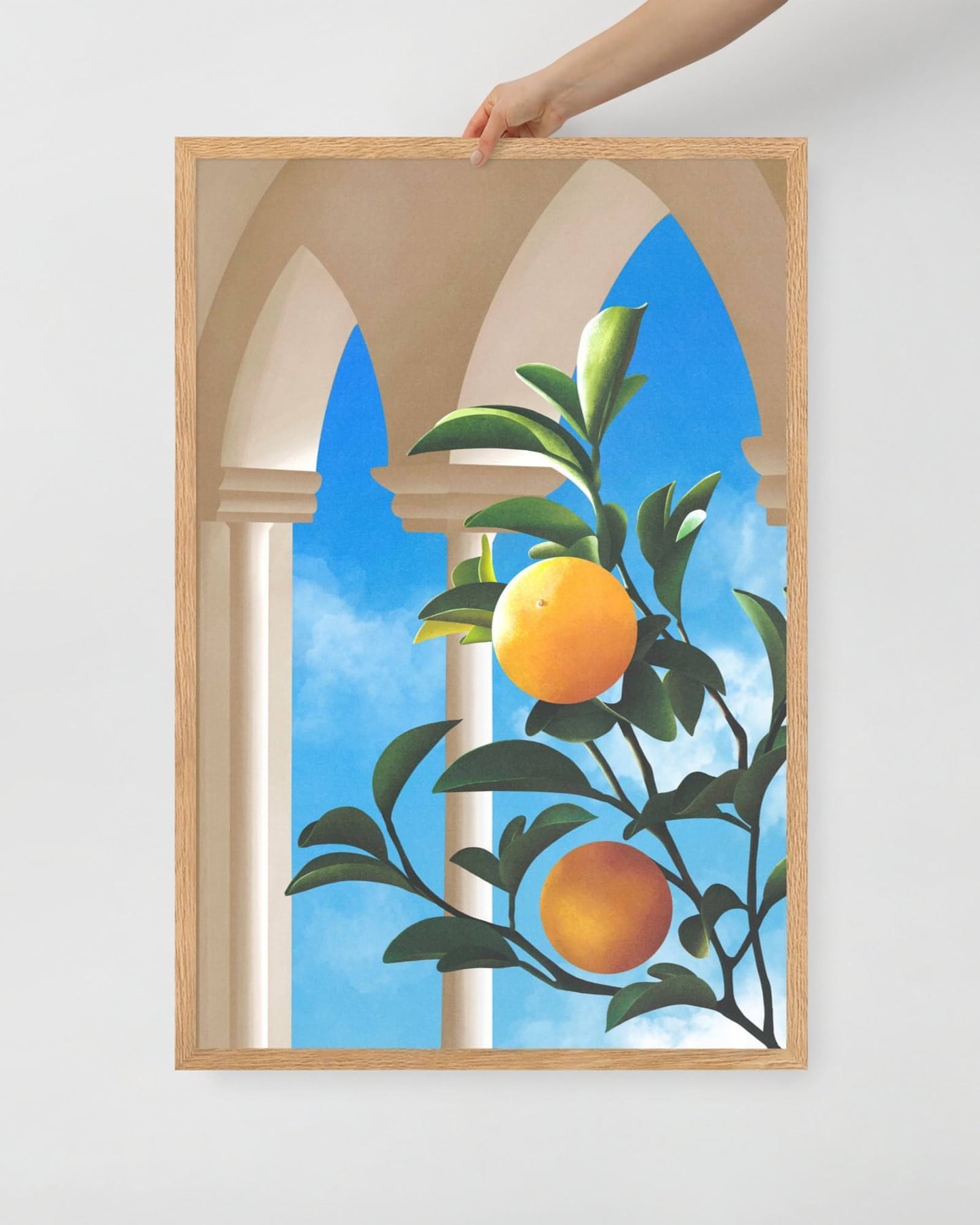 'Citrus Dreams' 61×91 cm Fine Art Print with Oak Frame - Spilt Art by Melbourne Artist Eryn Levey
