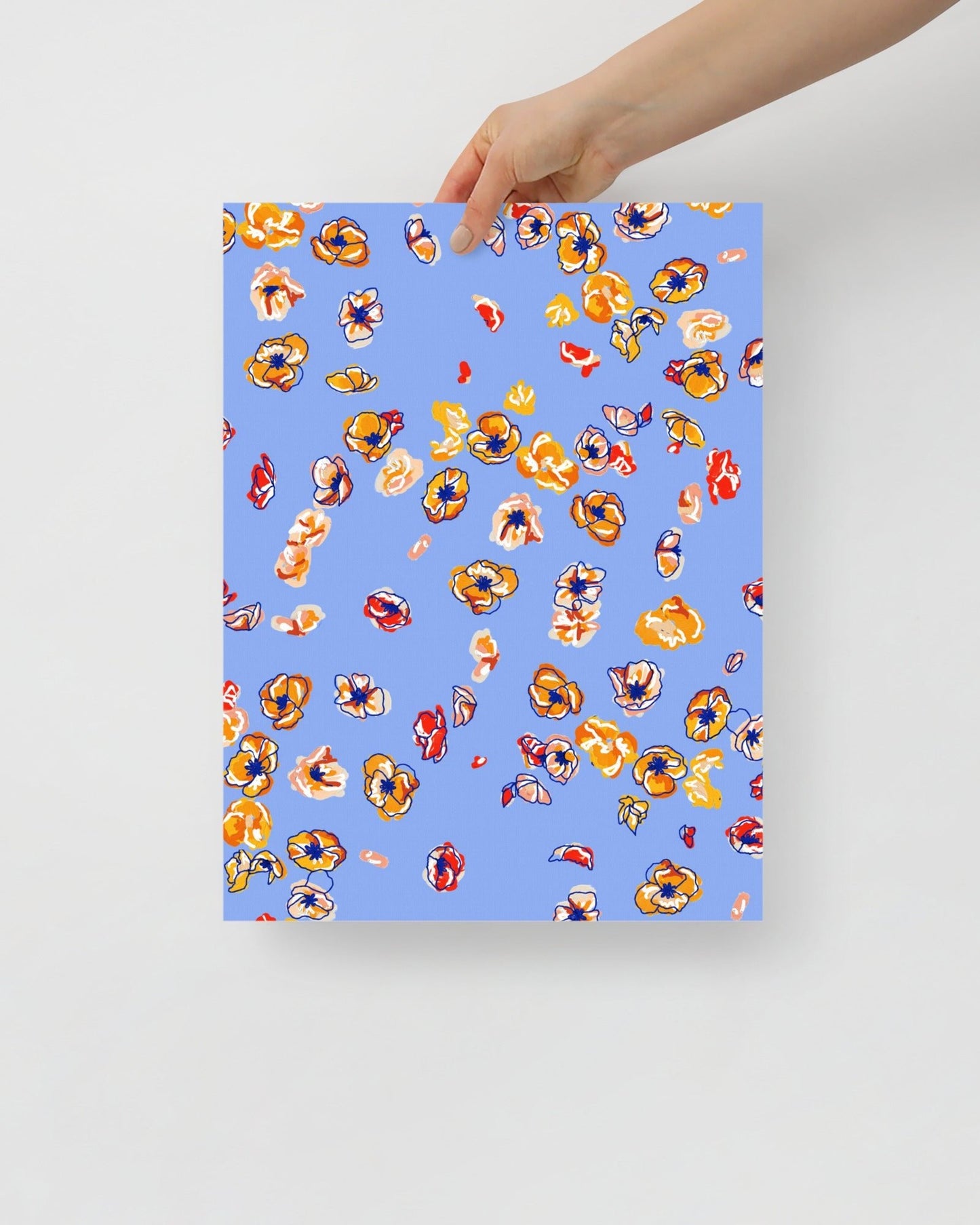 'Falling Flowers' 30×40 cm Fine Art Print with No Frame - Spilt Art by Melbourne Artist Eryn Levey