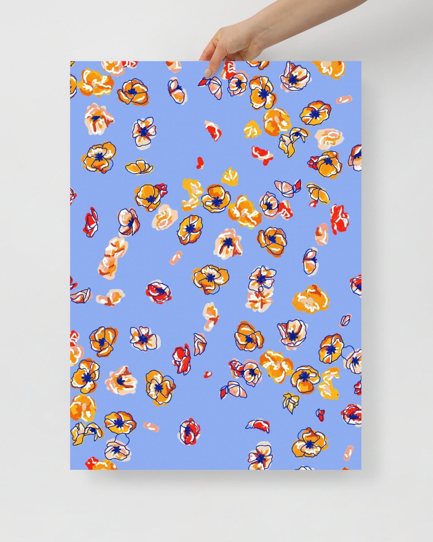 'Falling Flowers' 50×70 cm Fine Art Print with No Frame - Spilt Art by Melbourne Artist Eryn Levey