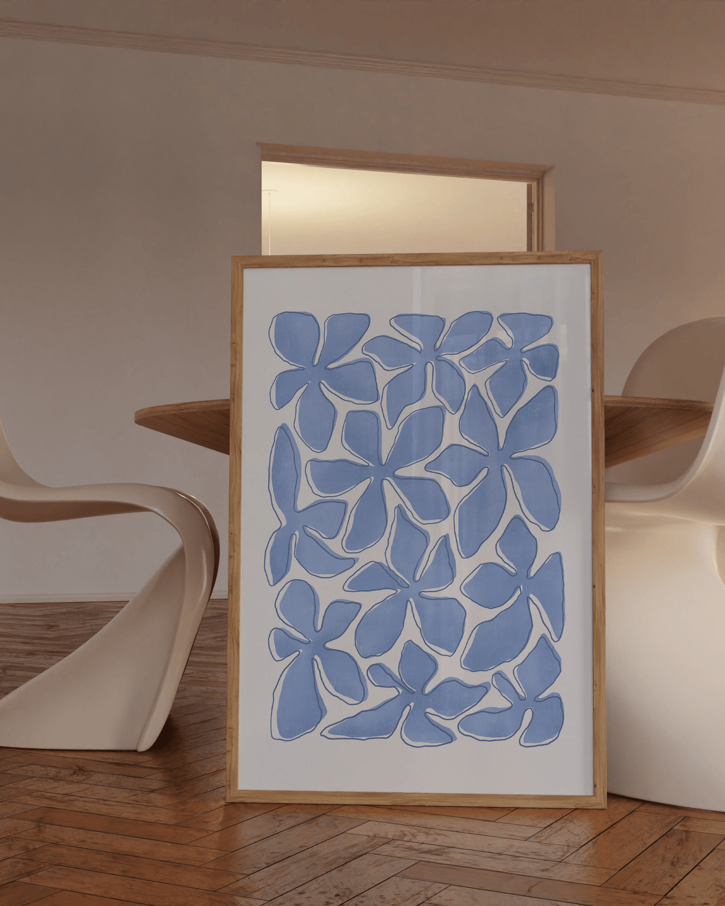 'Flower Dance - Blue' 21×30 cm Fine Art Print with No Frame - Spilt Art by Melbourne Artist Eryn Levey