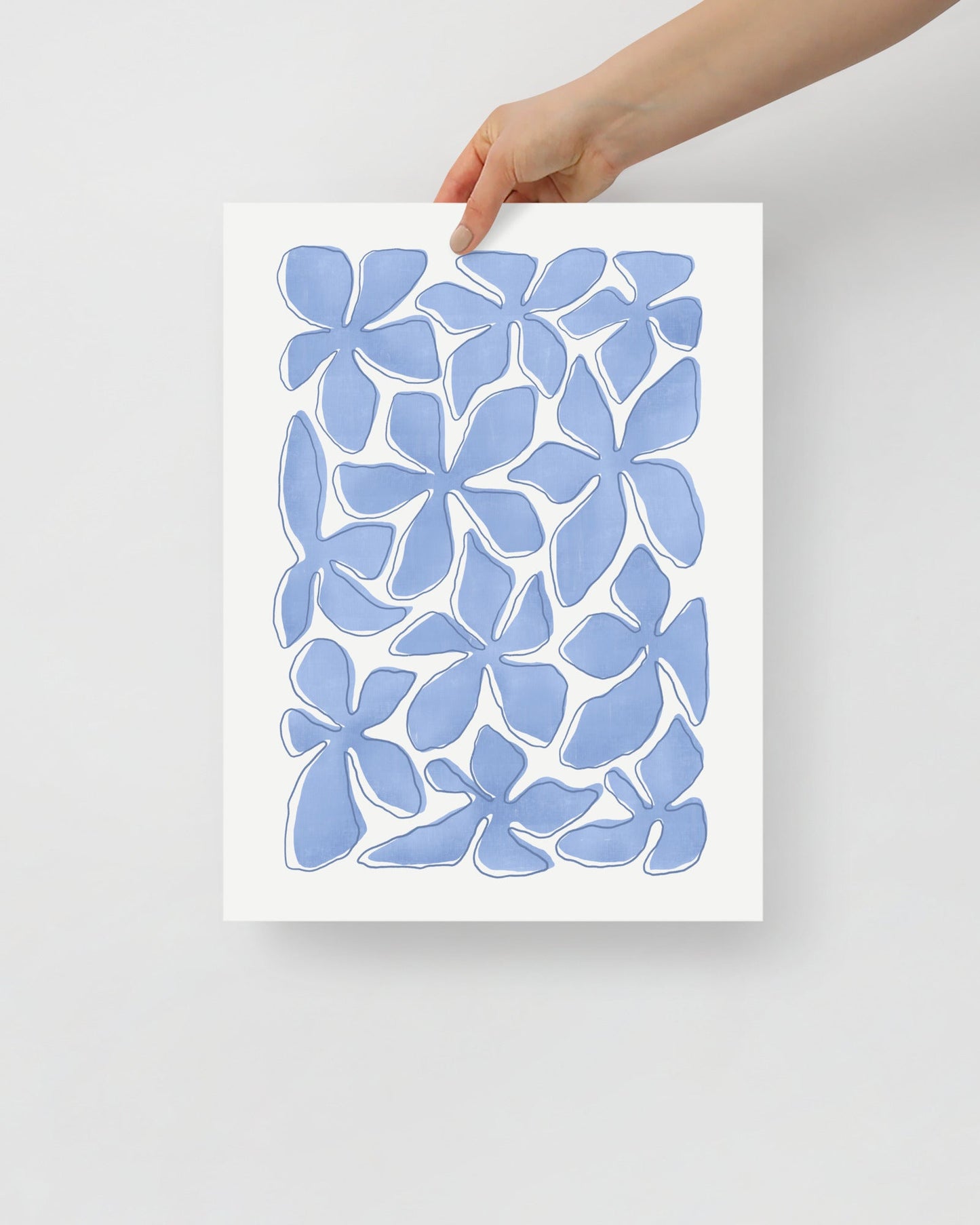 'Flower Dance - Blue' 30×40 cm Fine Art Print with No Frame - Spilt Art by Melbourne Artist Eryn Levey