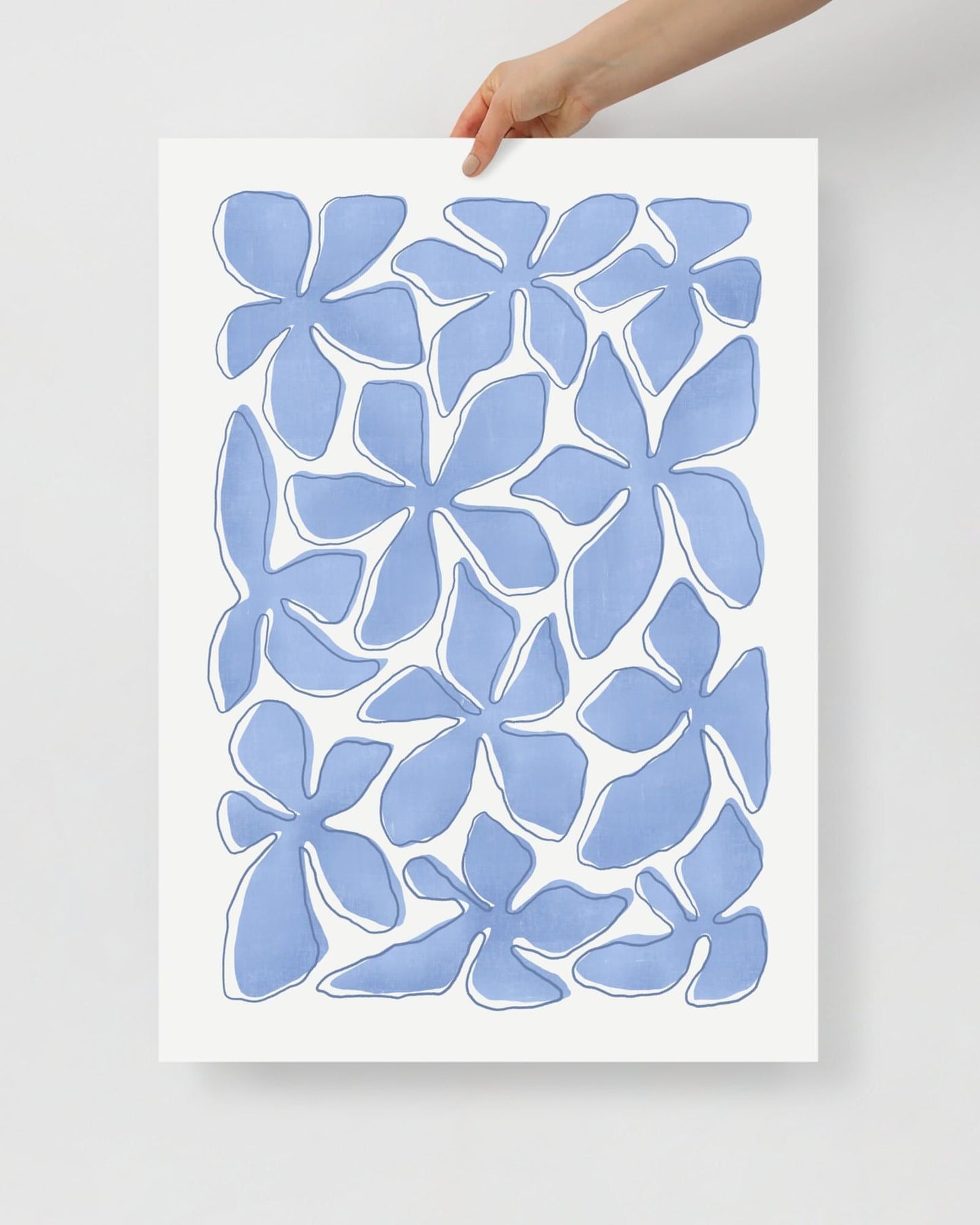 'Flower Dance - Blue' 50×70 cm Fine Art Print with No Frame - Spilt Art by Melbourne Artist Eryn Levey