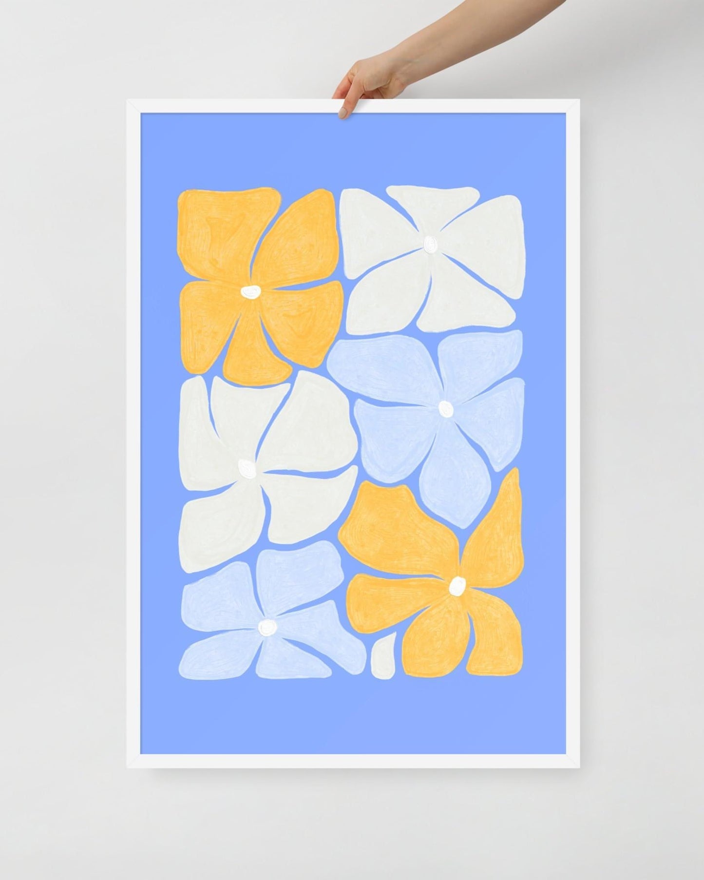 'Puzzled' 61×91 cm Fine Art Print with White Frame - Spilt Art by Melbourne Artist Eryn Levey