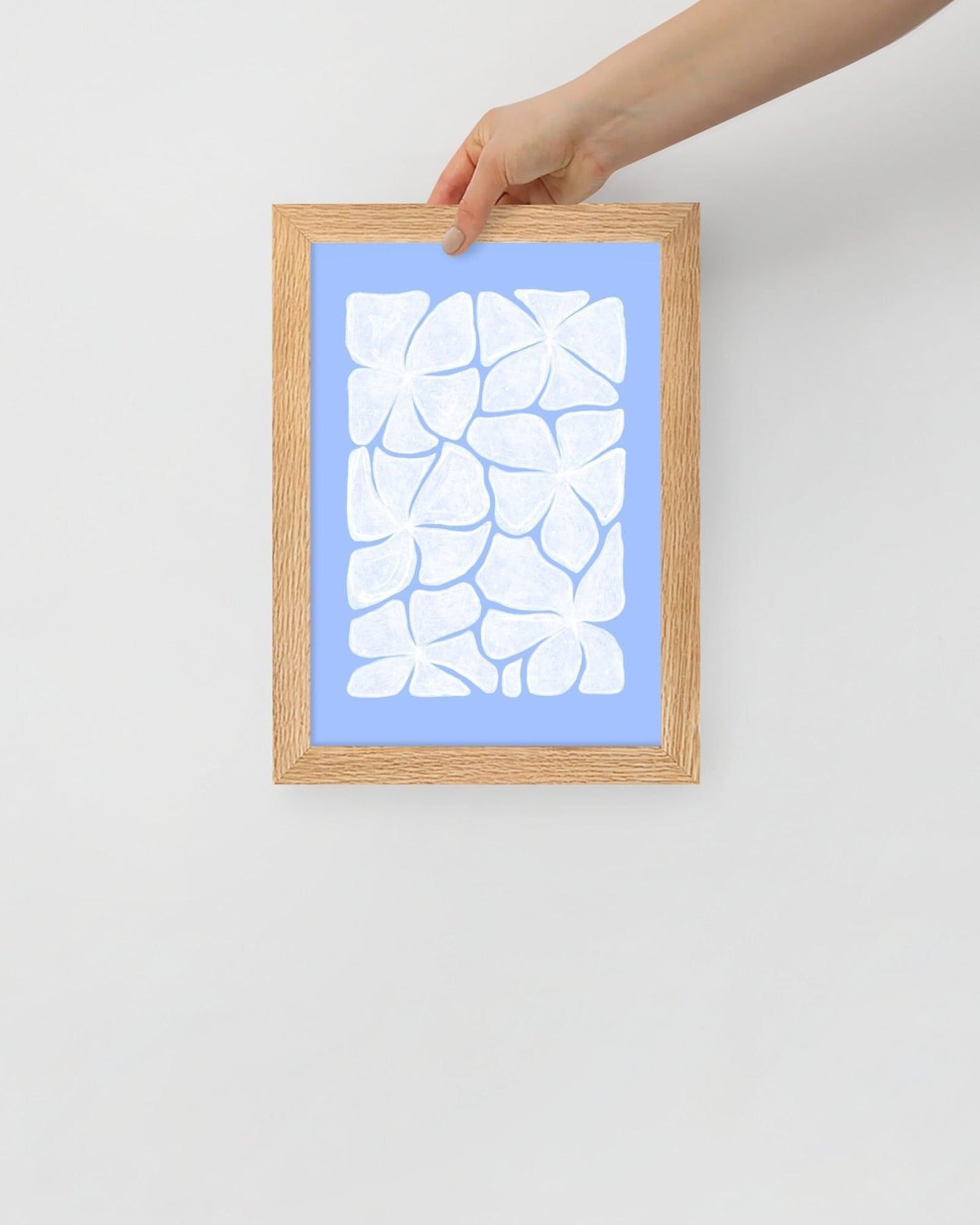 'Puzzled - Blue' 21×30 cm Fine Art Print with Oak Frame - Spilt Art by Melbourne Artist Eryn Levey