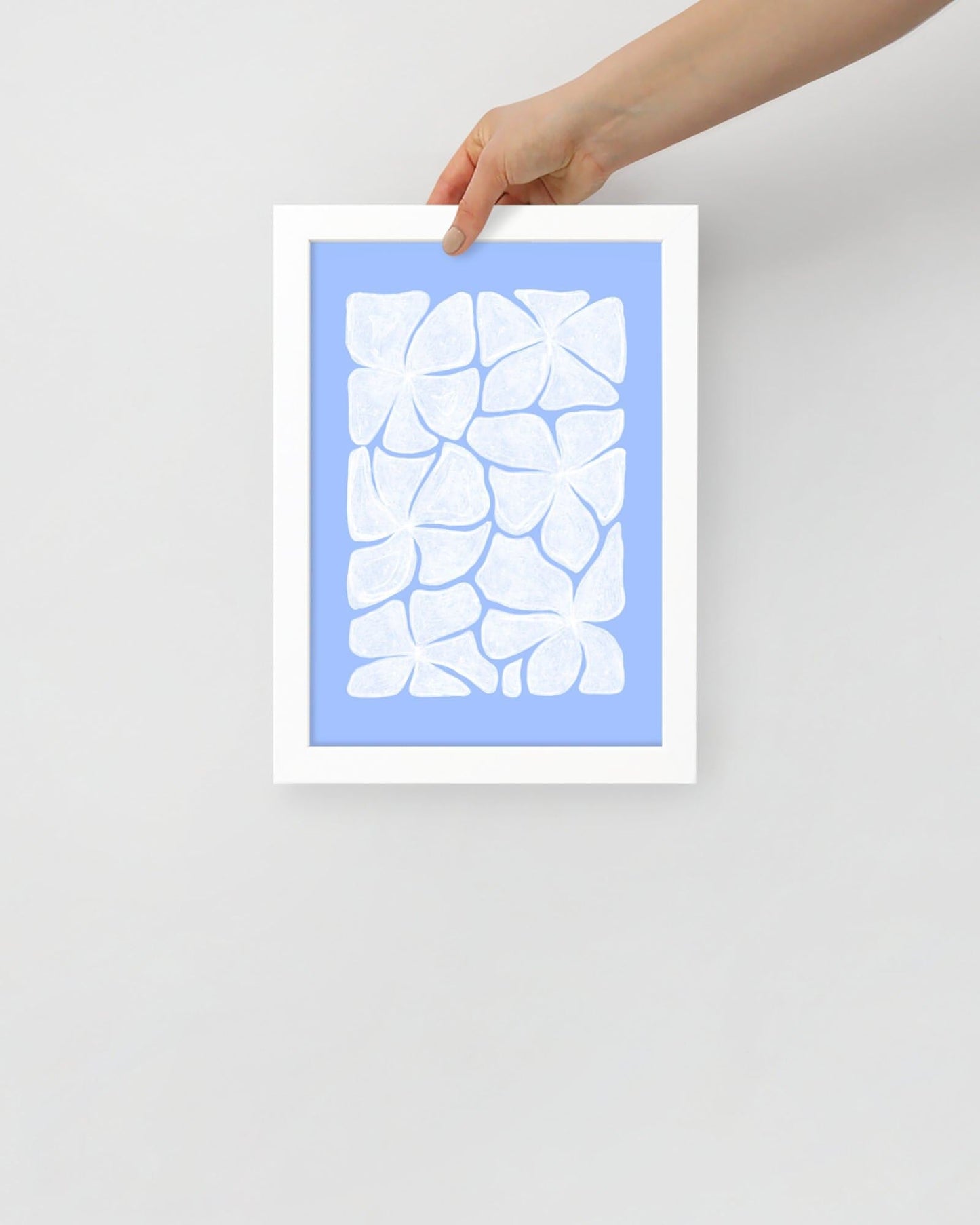'Puzzled - Blue' 21×30 cm Fine Art Print with White Frame - Spilt Art by Melbourne Artist Eryn Levey
