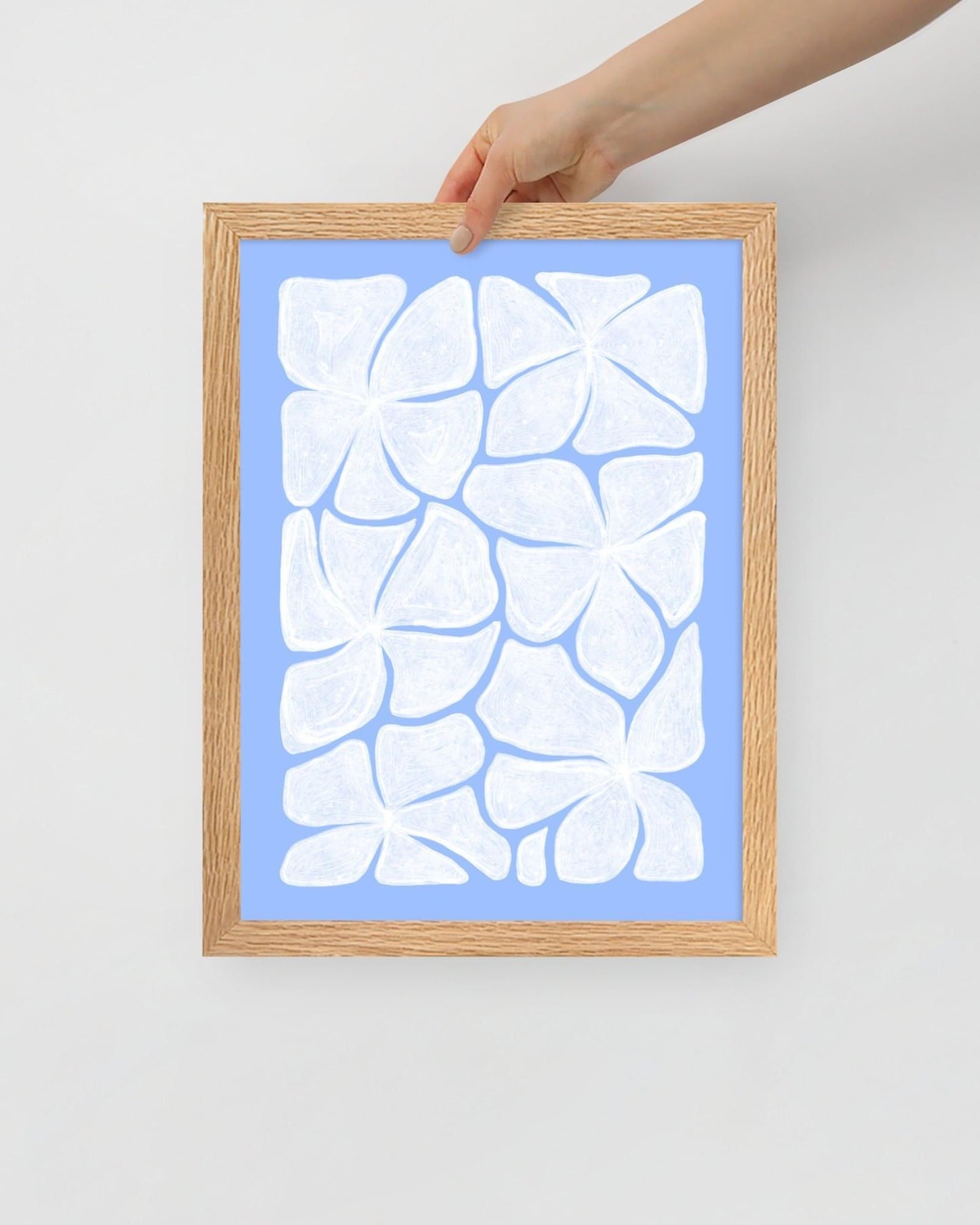 'Puzzled - Blue' 30×40 cm Fine Art Print with Oak Frame - Spilt Art by Melbourne Artist Eryn Levey