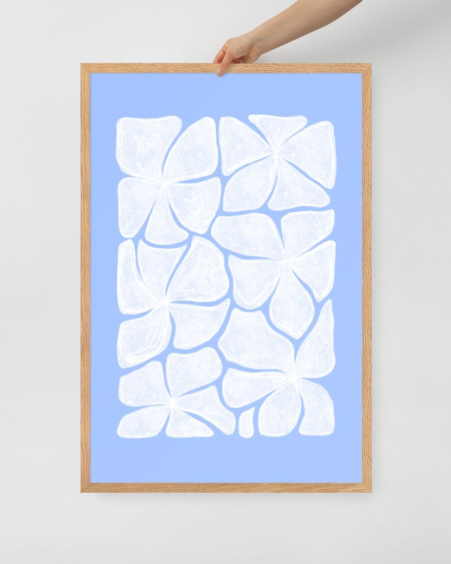 'Puzzled - Blue' 61×91 cm Fine Art Print with Oak Frame - Spilt Art by Melbourne Artist Eryn Levey