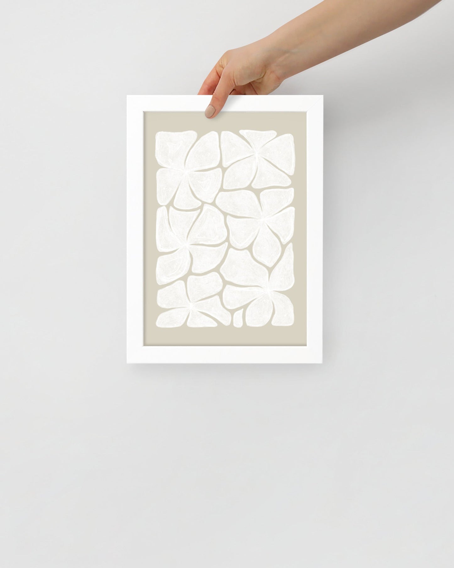 'Puzzled - Bone' 21×30 cm Fine Art Print with White Frame - Spilt Art by Melbourne Artist Eryn Levey