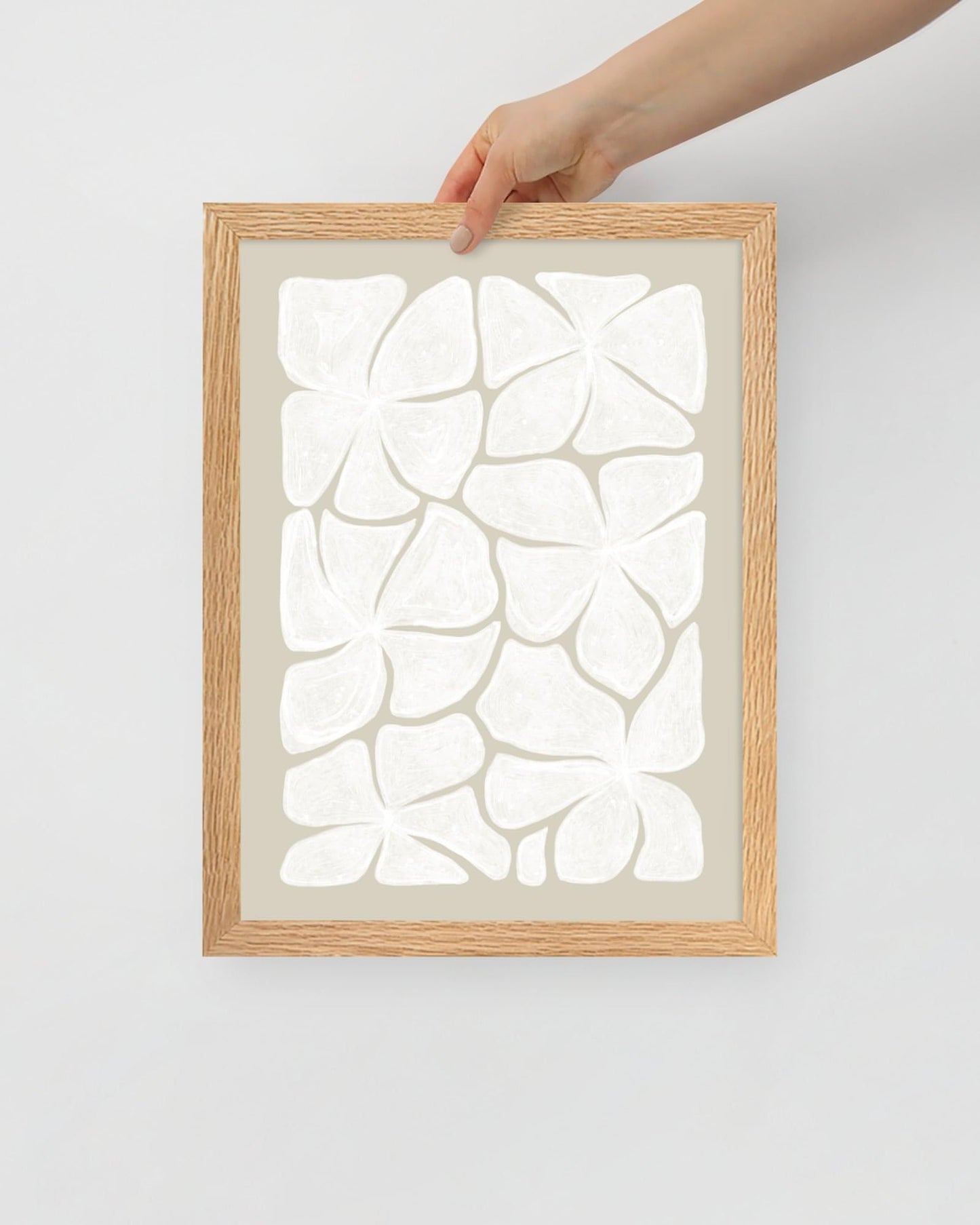 'Puzzled - Bone' 30×40 cm Fine Art Print with Oak Frame - Spilt Art by Melbourne Artist Eryn Levey