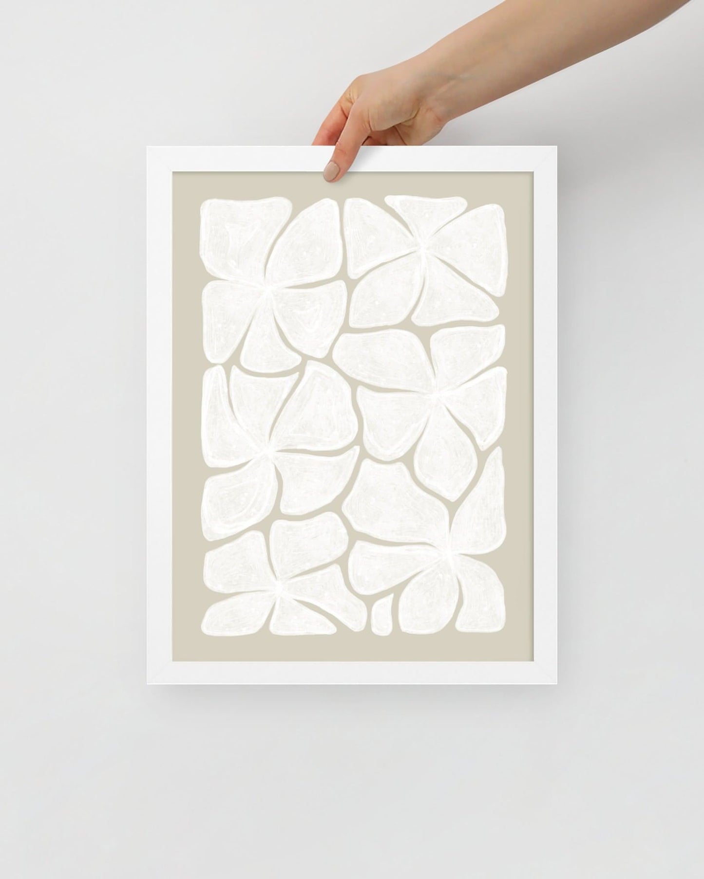 'Puzzled - Bone' 30×40 cm Fine Art Print with White Frame - Spilt Art by Melbourne Artist Eryn Levey