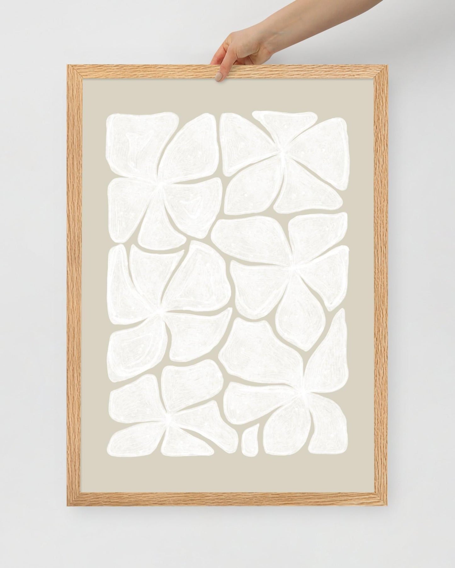 'Puzzled - Bone' 50×70 cm Fine Art Print with Oak Frame - Spilt Art by Melbourne Artist Eryn Levey