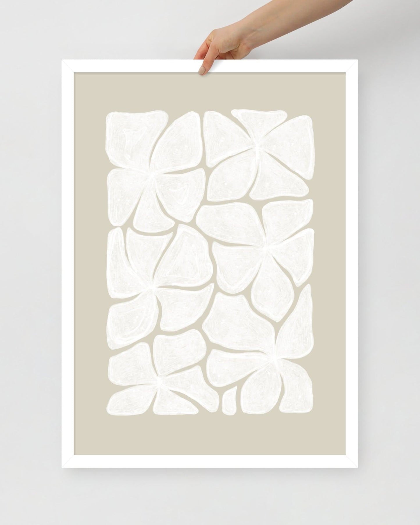 'Puzzled - Bone' 50×70 cm Fine Art Print with White Frame - Spilt Art by Melbourne Artist Eryn Levey