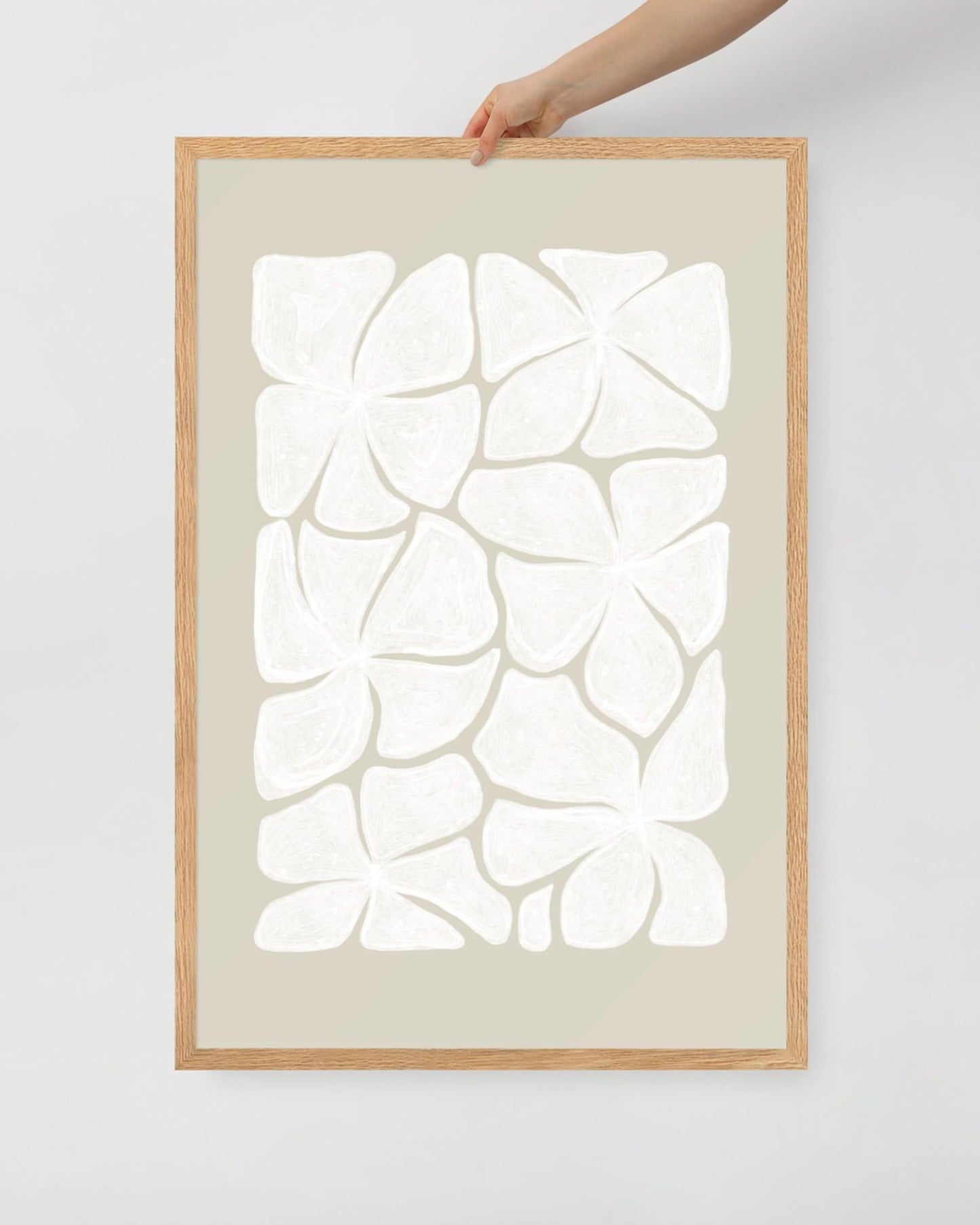 'Puzzled - Bone' 61×91 cm Fine Art Print with Oak Frame - Spilt Art by Melbourne Artist Eryn Levey