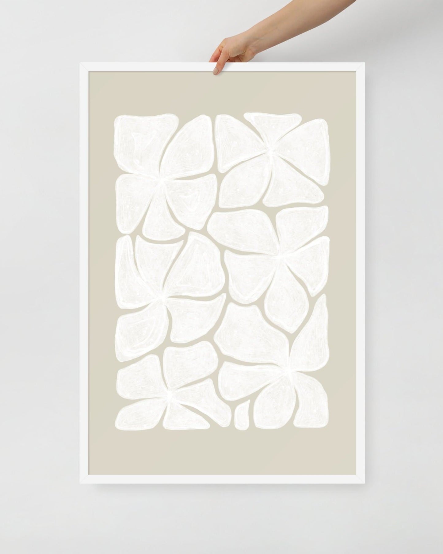 'Puzzled - Bone' 61×91 cm Fine Art Print with White Frame - Spilt Art by Melbourne Artist Eryn Levey