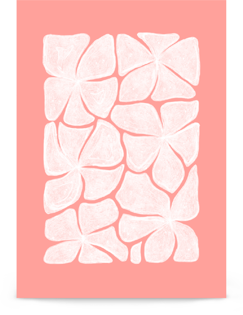 'Puzzled - Pink' 21×30 cm Fine Art Print with No Frame - Spilt Art by Melbourne Artist Eryn Levey