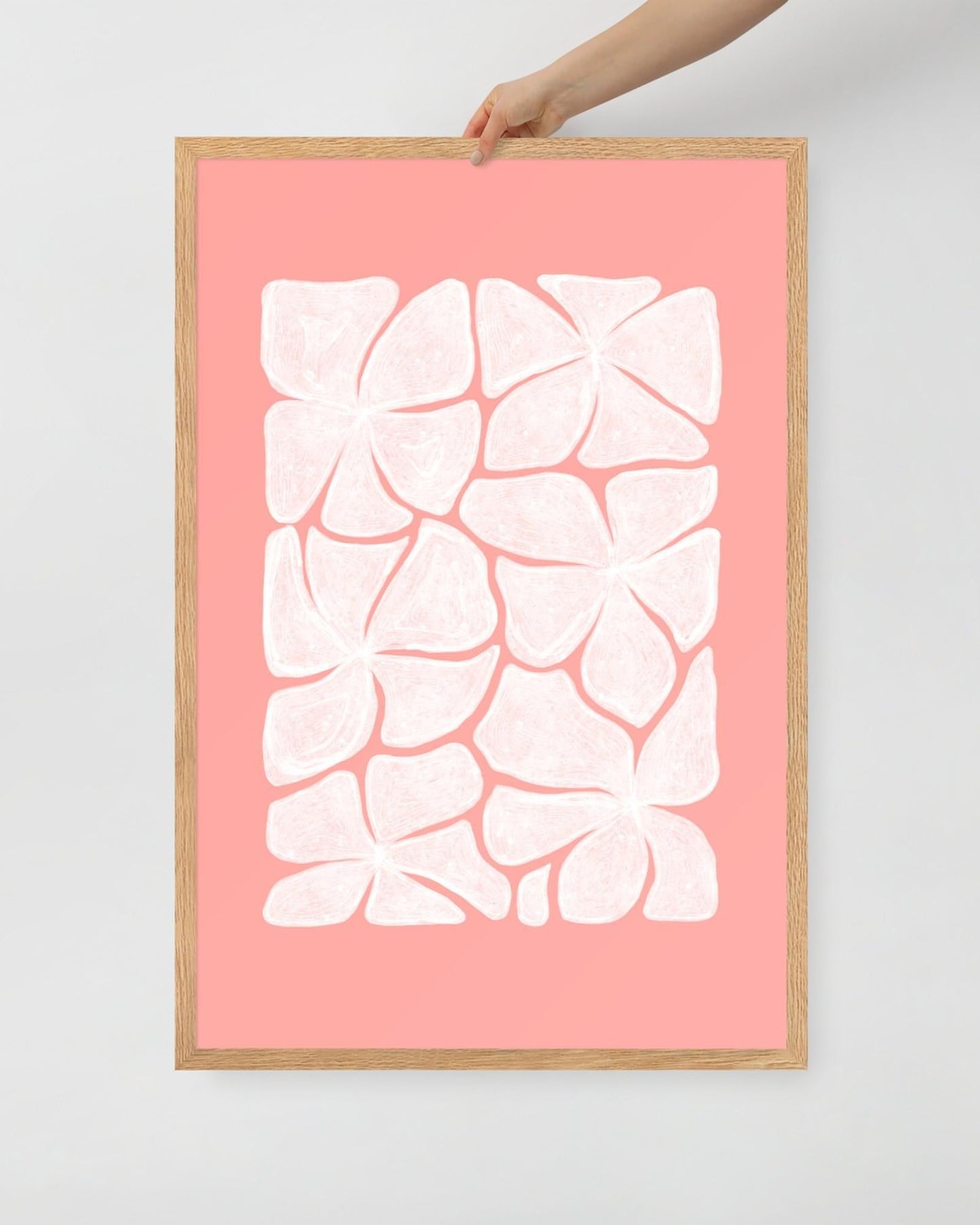 'Puzzled - Pink' 61×91 cm Fine Art Print with Oak Frame - Spilt Art by Melbourne Artist Eryn Levey