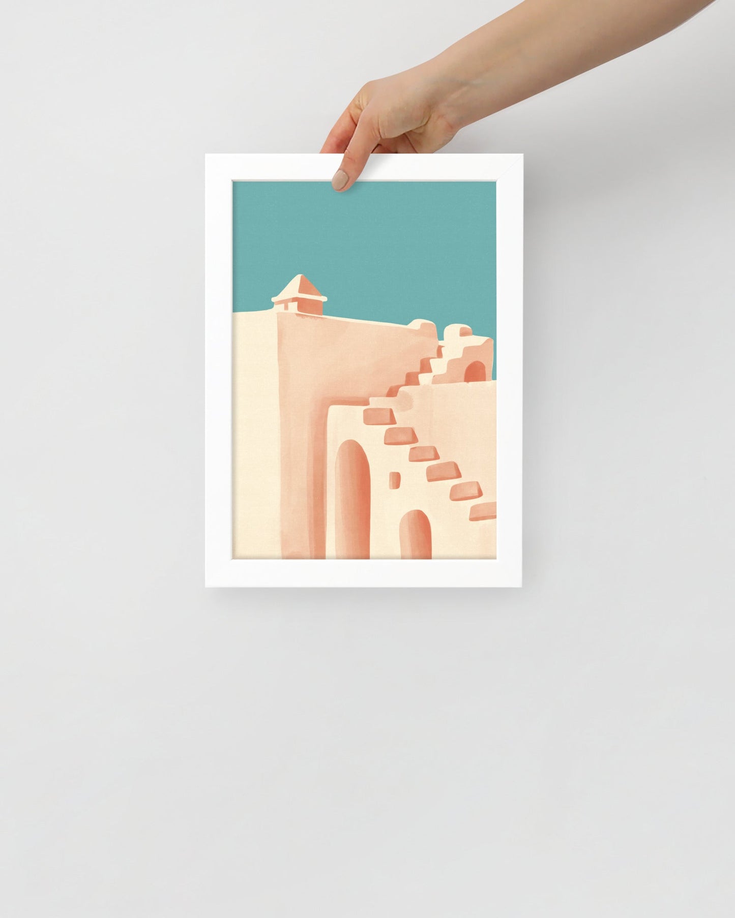 'Stairway' 21×30 cm Fine Art Print with White Frame - Spilt Art by Melbourne Artist Eryn Levey