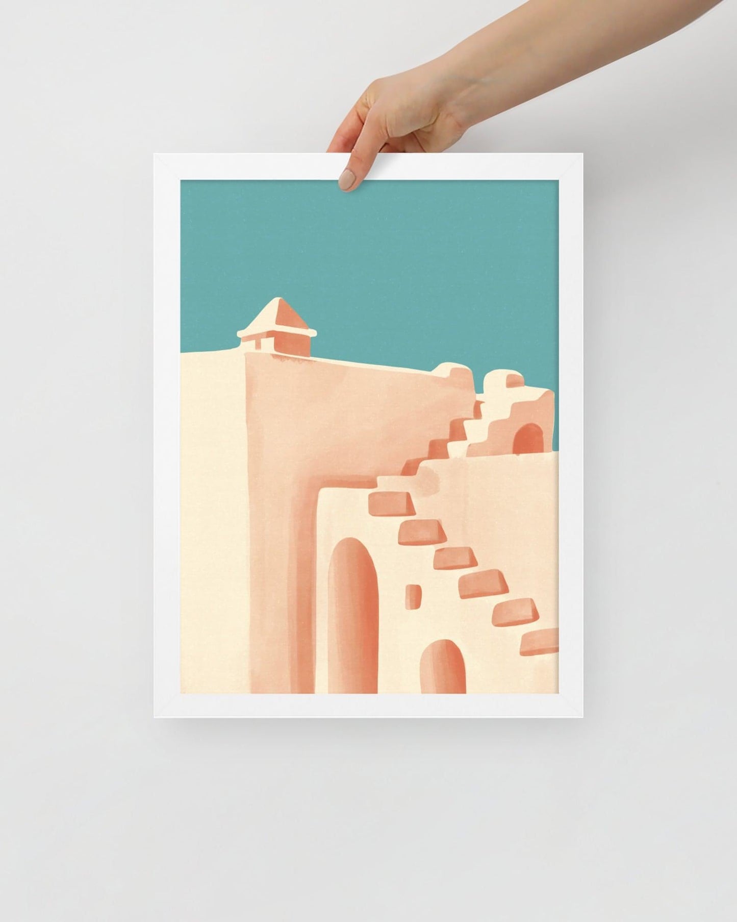 'Stairway' 30×40 cm Fine Art Print with White Frame - Spilt Art by Melbourne Artist Eryn Levey
