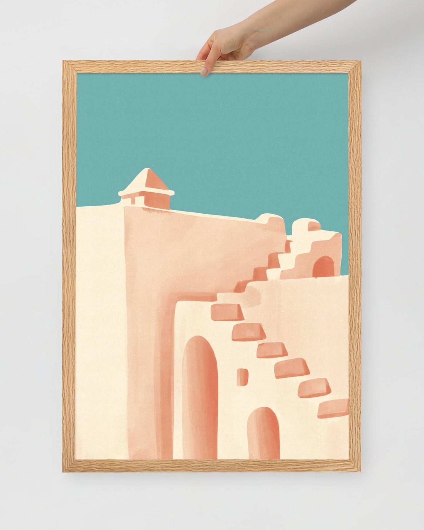 'Stairway' 50×70 cm Fine Art Print with Oak Frame - Spilt Art by Melbourne Artist Eryn Levey
