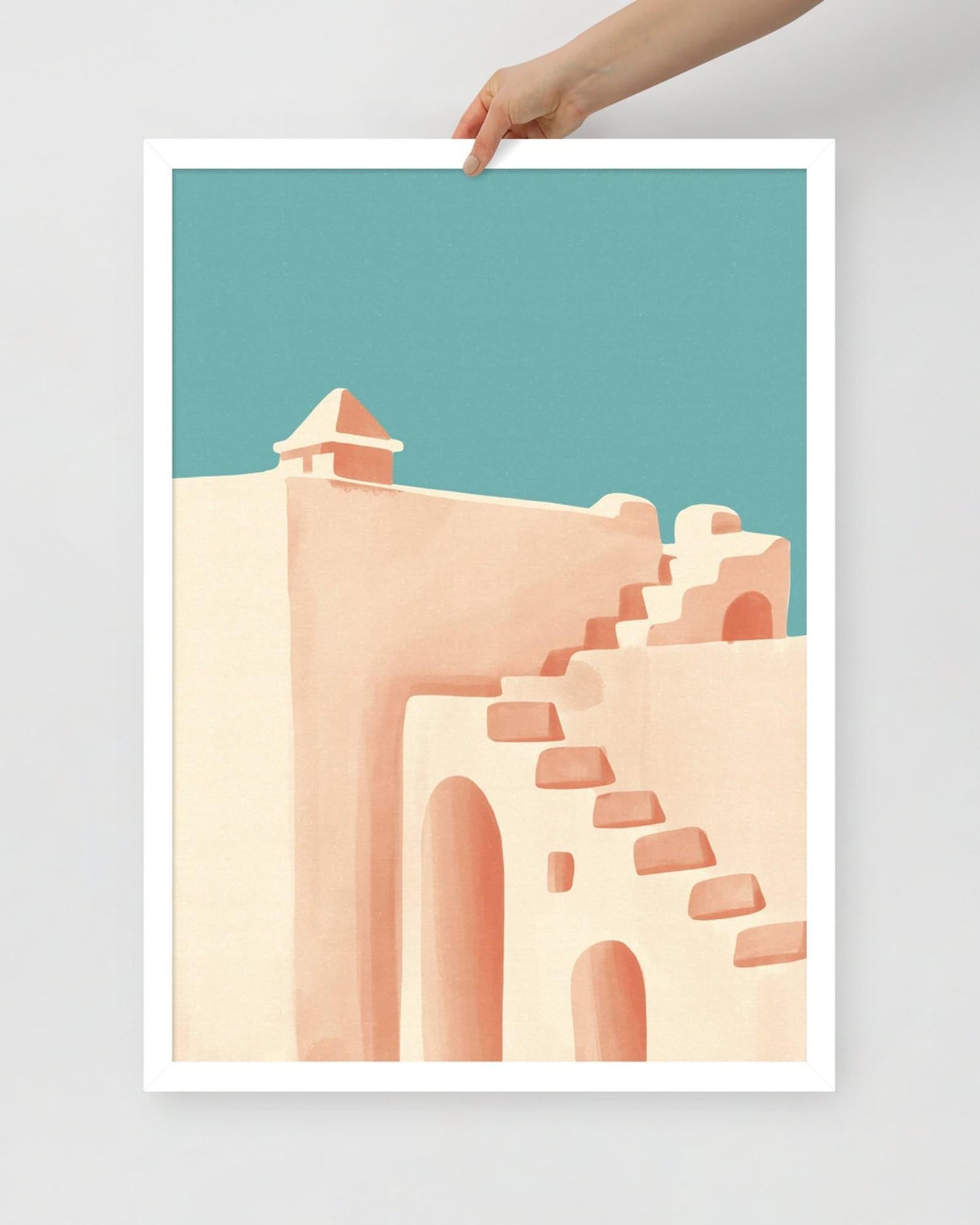 'Stairway' 50×70 cm Fine Art Print with White Frame - Spilt Art by Melbourne Artist Eryn Levey