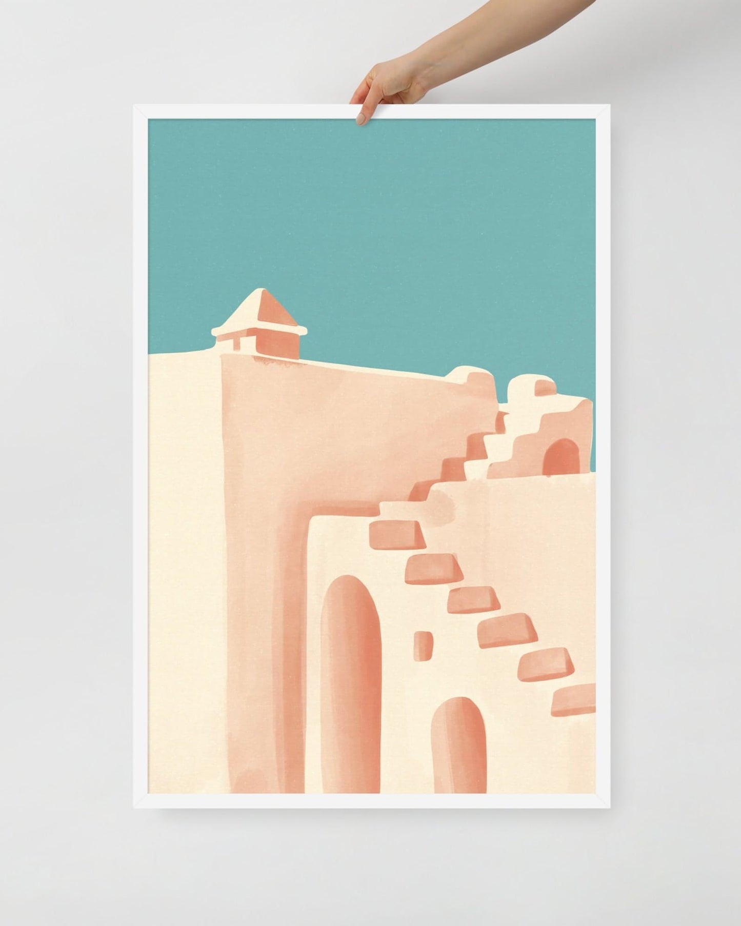 'Stairway' 61×91 cm Fine Art Print with White Frame - Spilt Art by Melbourne Artist Eryn Levey