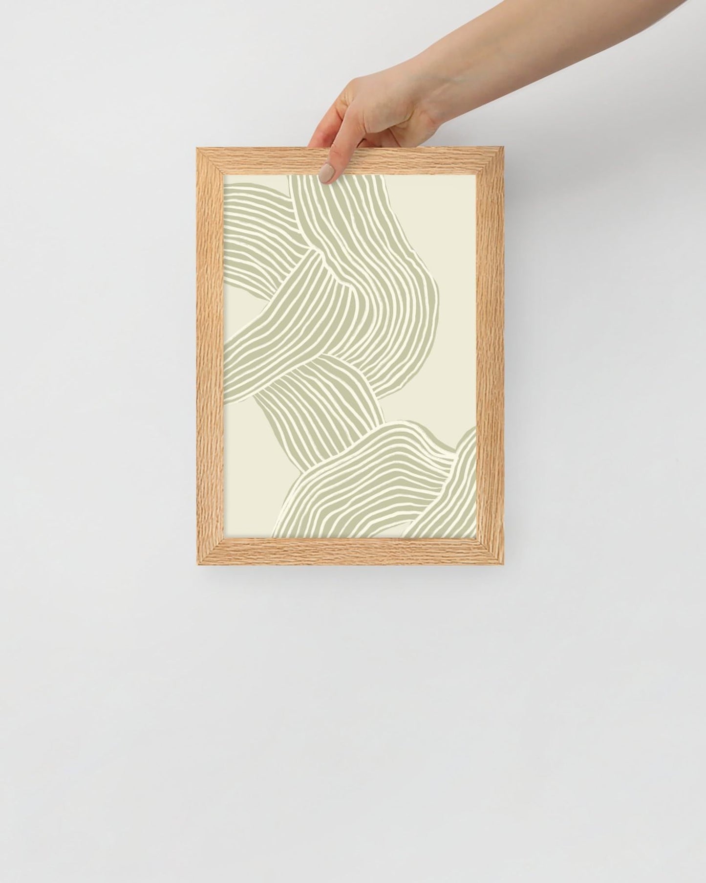 'Tenseless - Green' 21×30 cm Fine Art Print with Oak Frame - Spilt Art by Melbourne Artist Eryn Levey