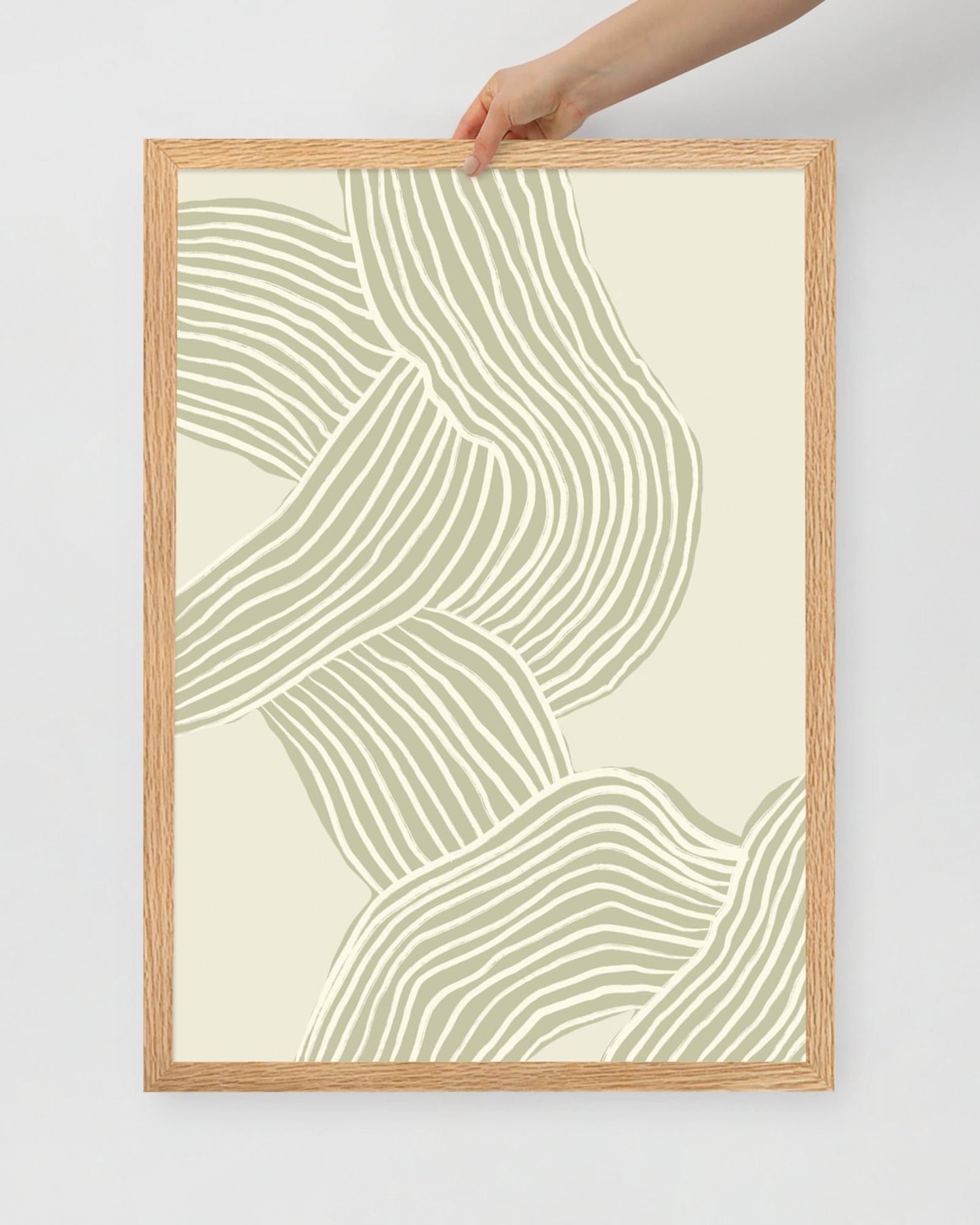 'Tenseless - Green' 50×70 cm Fine Art Print with Oak Frame - Spilt Art by Melbourne Artist Eryn Levey