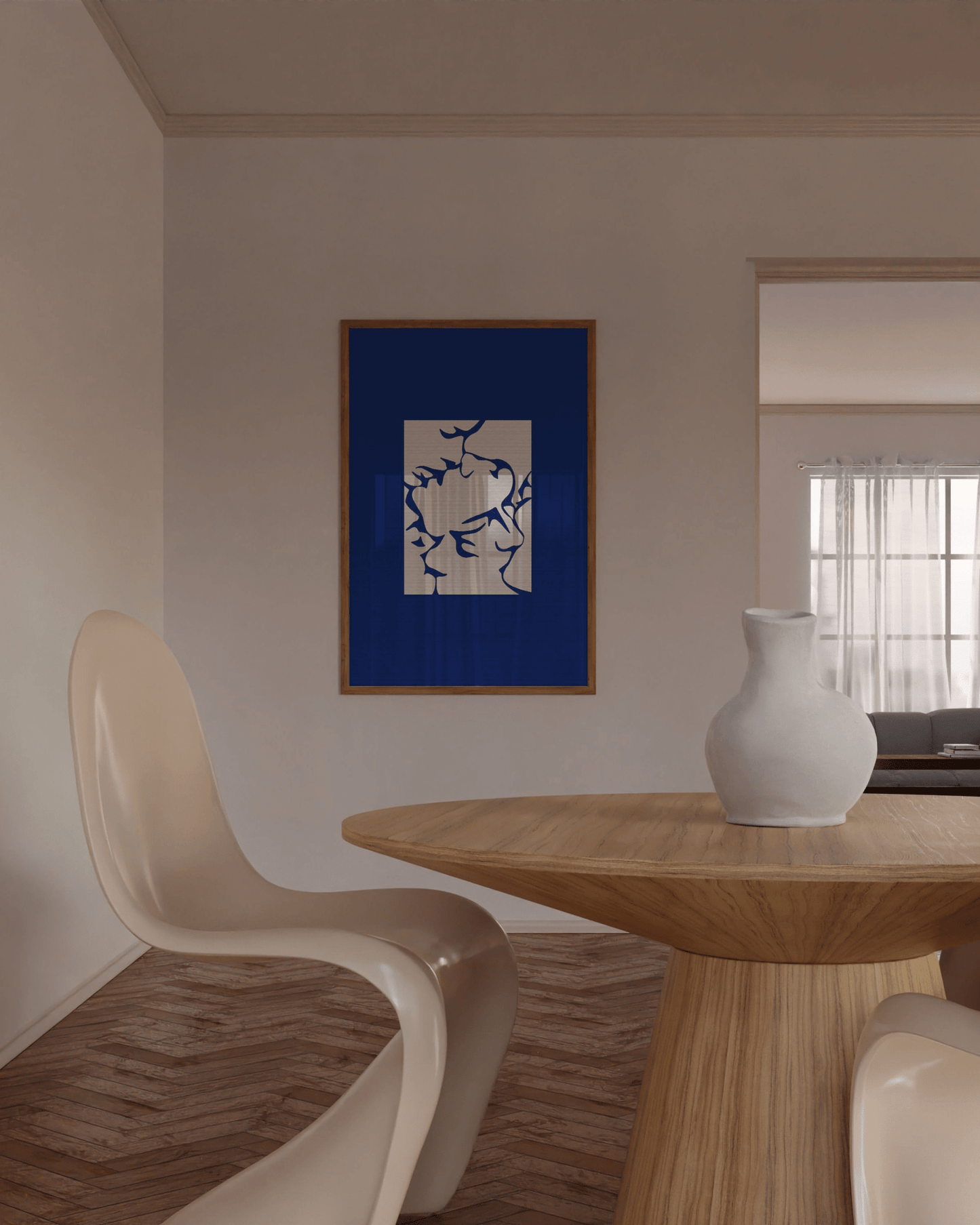 'Three Kisses - Blue' 21×30 cm Fine Art Print with No Frame - Spilt Art by Melbourne Artist Eryn Levey