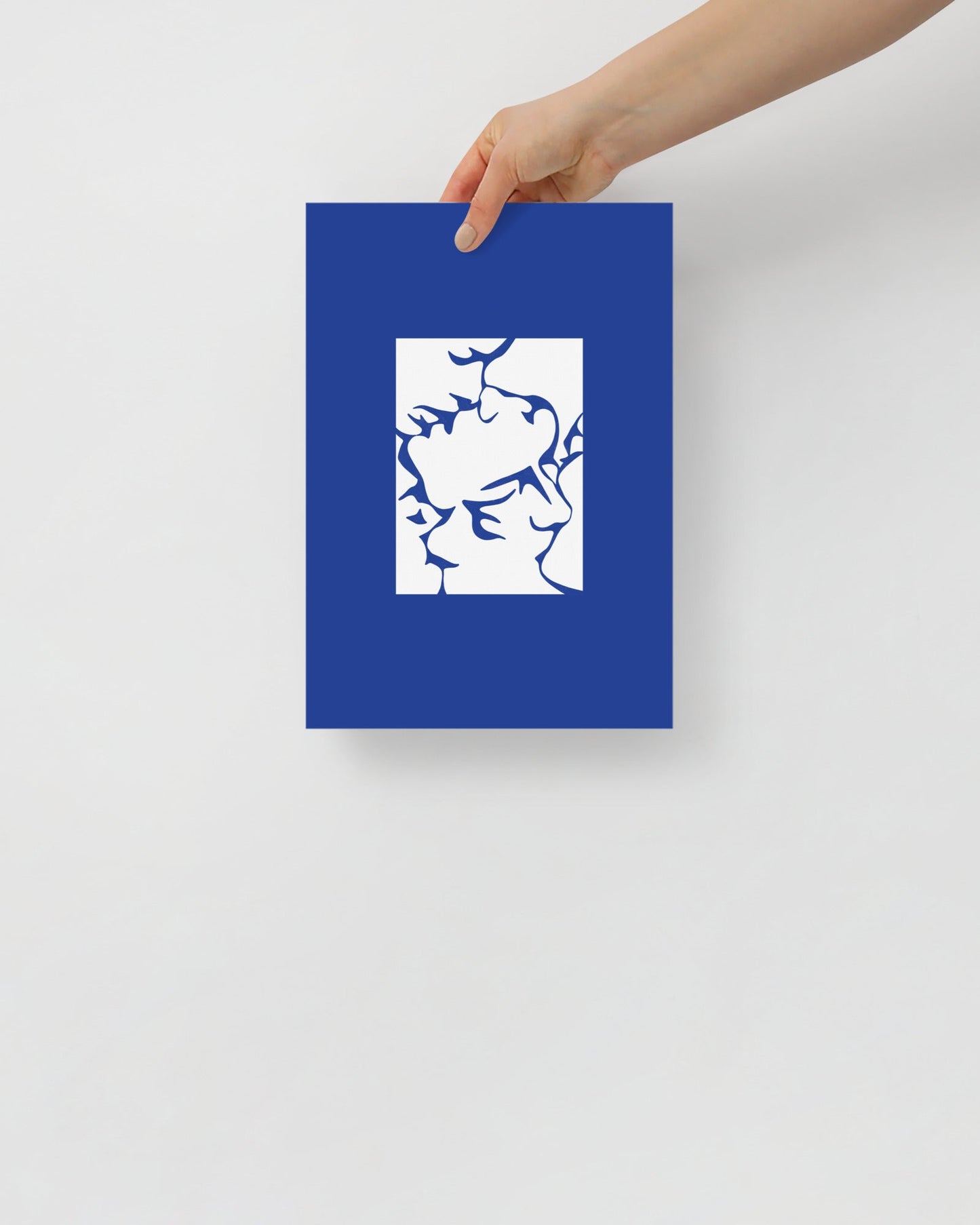 'Three Kisses - Blue' 21×30 cm Fine Art Print with No Frame - Spilt Art by Melbourne Artist Eryn Levey
