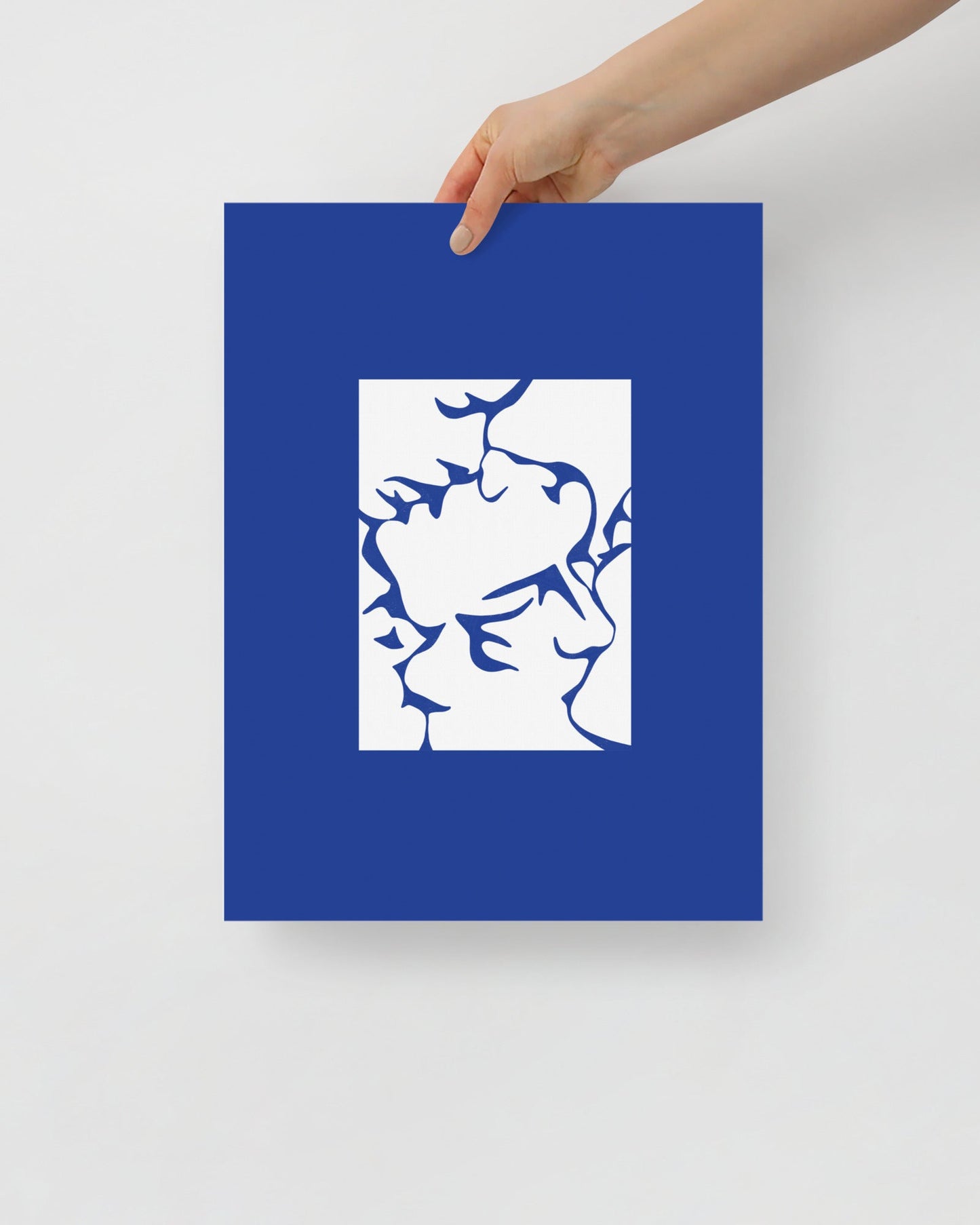 'Three Kisses - Blue' 30×40 cm Fine Art Print with No Frame - Spilt Art by Melbourne Artist Eryn Levey