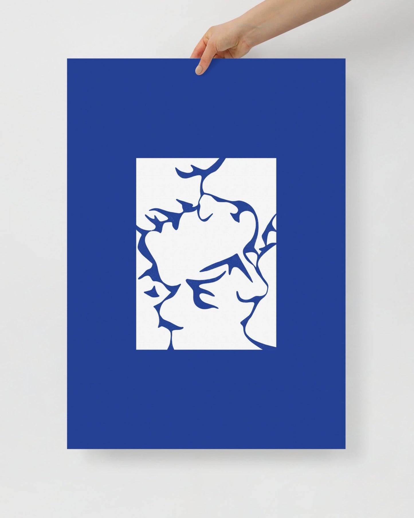 'Three Kisses - Blue' 50×70 cm Fine Art Print with No Frame - Spilt Art by Melbourne Artist Eryn Levey