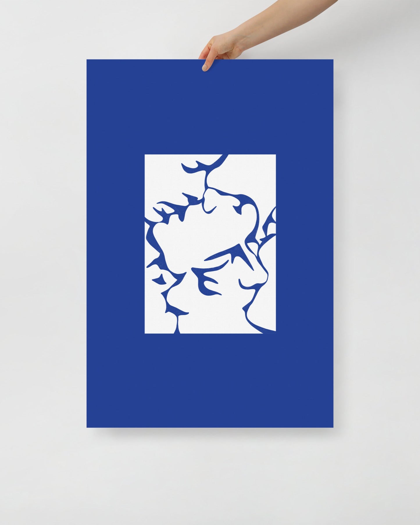 'Three Kisses - Blue' 61×91 cm Fine Art Print with No Frame - Spilt Art by Melbourne Artist Eryn Levey