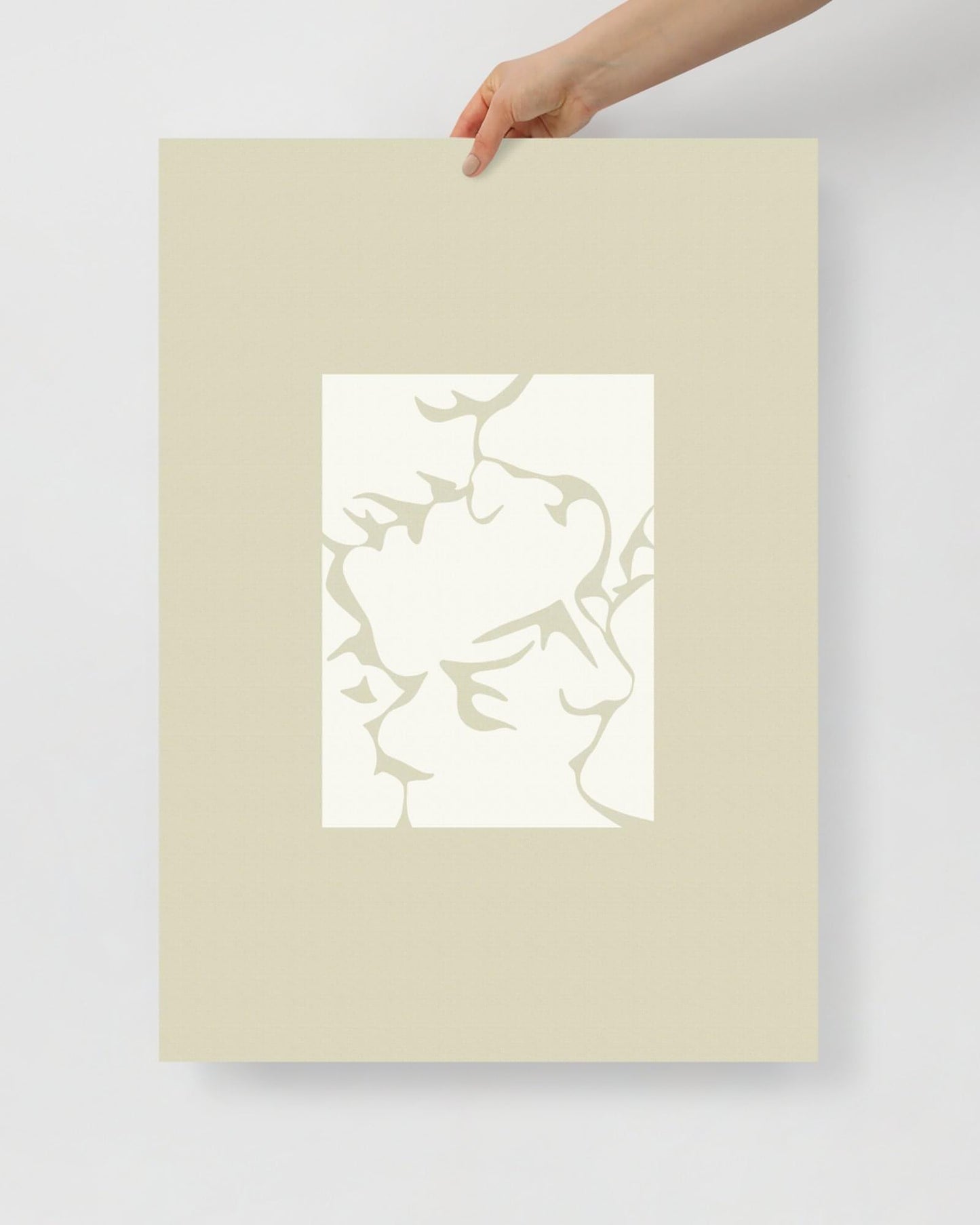 'Three Kisses - Green' 50×70 cm Fine Art Print with No Frame - Spilt Art by Melbourne Artist Eryn Levey