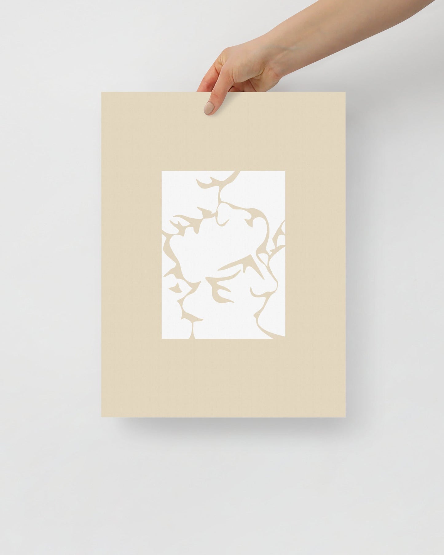 'Three Kisses - Natural' 30×40 cm Fine Art Print with No Frame - Spilt Art by Melbourne Artist Eryn Levey