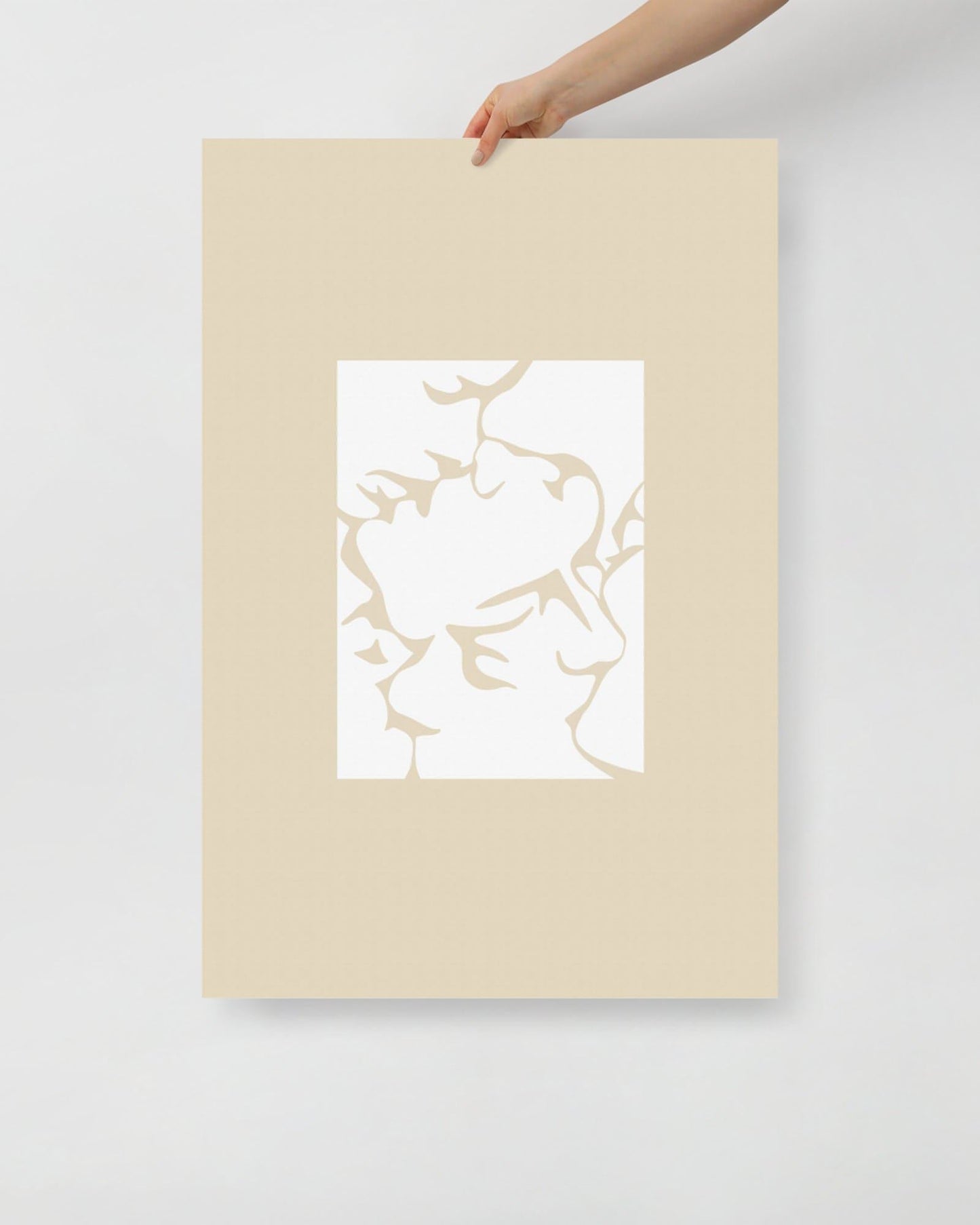 'Three Kisses - Natural' 61×91 cm Fine Art Print with No Frame - Spilt Art by Melbourne Artist Eryn Levey