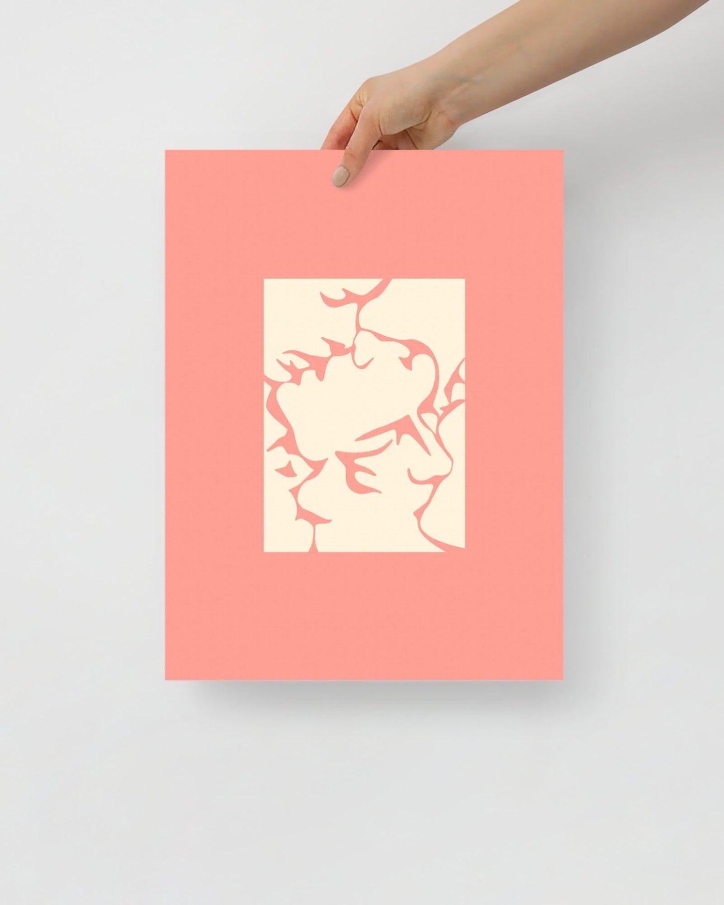 'Three Kisses - Pink' 30×40 cm Fine Art Print with No Frame - Spilt Art by Melbourne Artist Eryn Levey