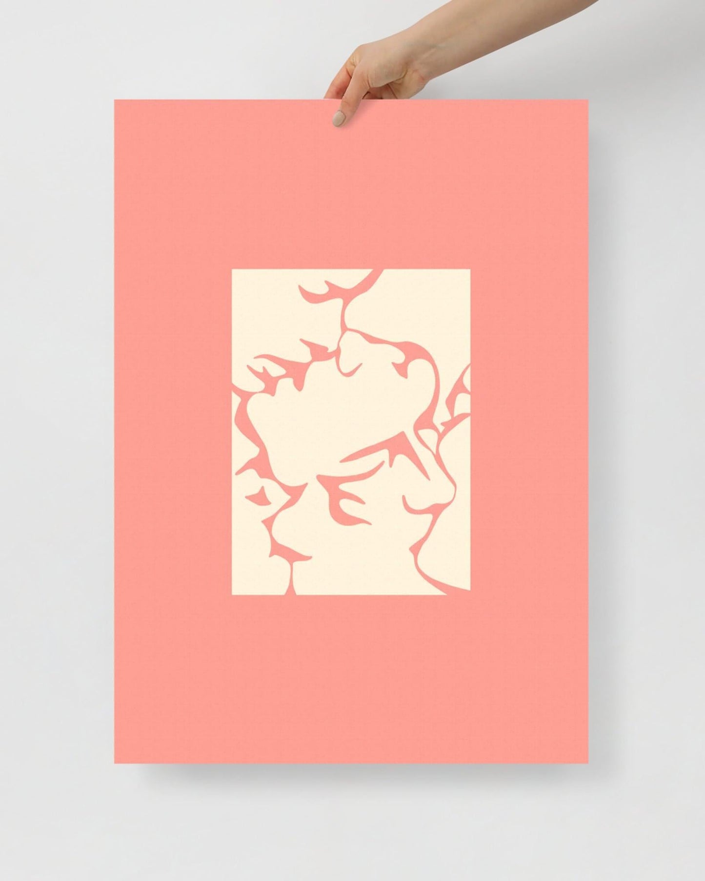 'Three Kisses - Pink' 50×70 cm Fine Art Print with No Frame - Spilt Art by Melbourne Artist Eryn Levey