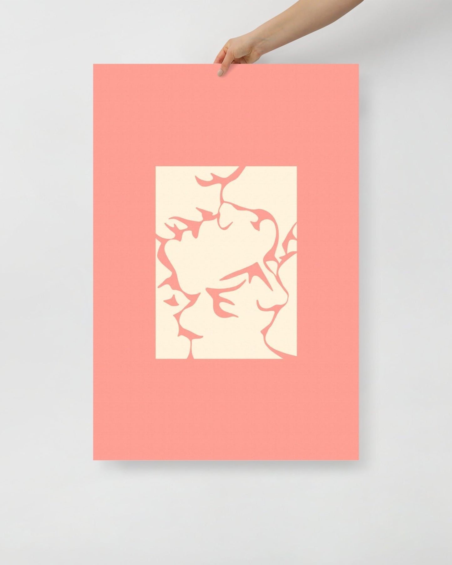 'Three Kisses - Pink' 61×91 cm Fine Art Print with No Frame - Spilt Art by Melbourne Artist Eryn Levey