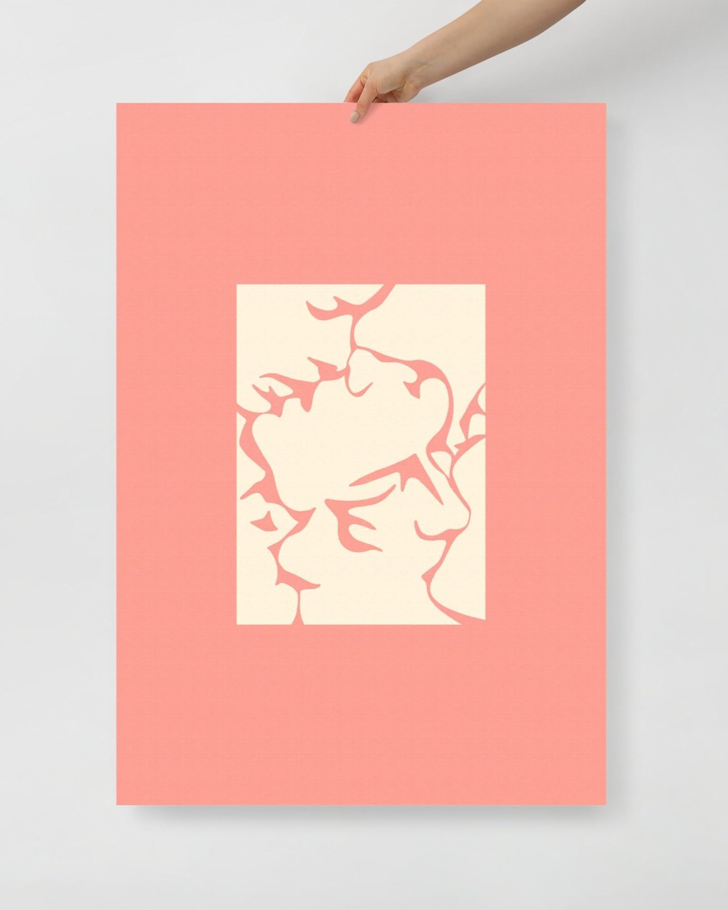 'Three Kisses - Pink' 70×100 cm Fine Art Print with No Frame - Spilt Art by Melbourne Artist Eryn Levey