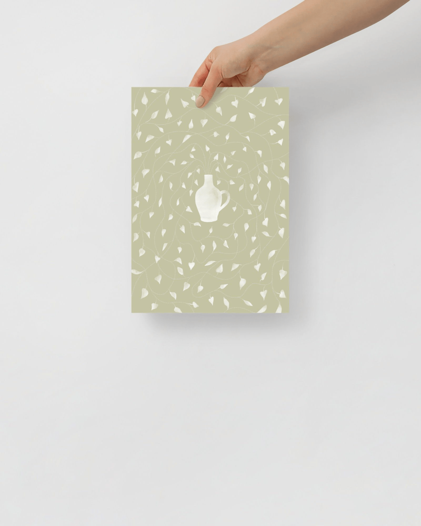 'Vase - Green' 21×30 cm Fine Art Print with No Frame - Spilt Art by Melbourne Artist Eryn Levey